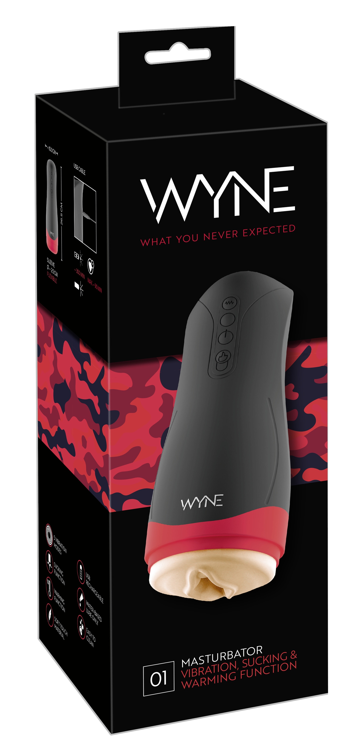 WYNE Masturbator »Masturbator mit Vibration und Heizfunktion Masturbator 01«