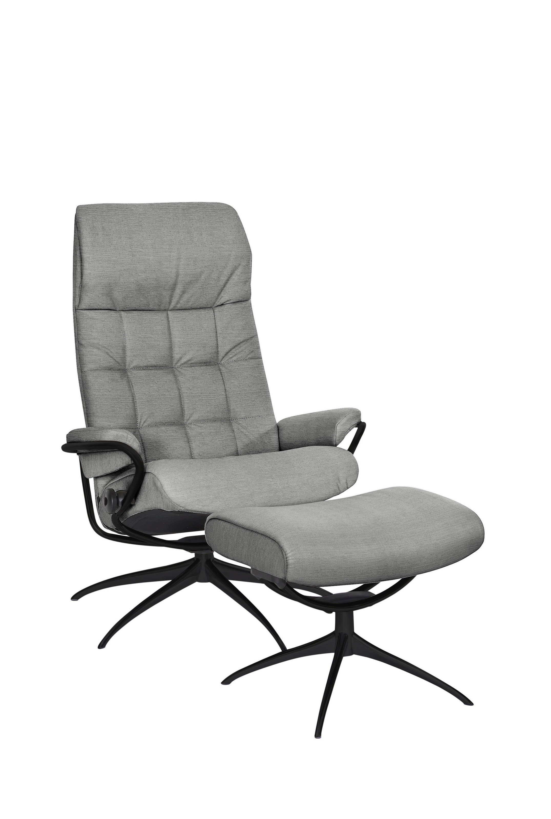 Stressless® Relaxsessel »London«, (Set, Relaxsessel mit Hocker), mit Hocker, High Back, mit Star Base, Gestell Schwarz