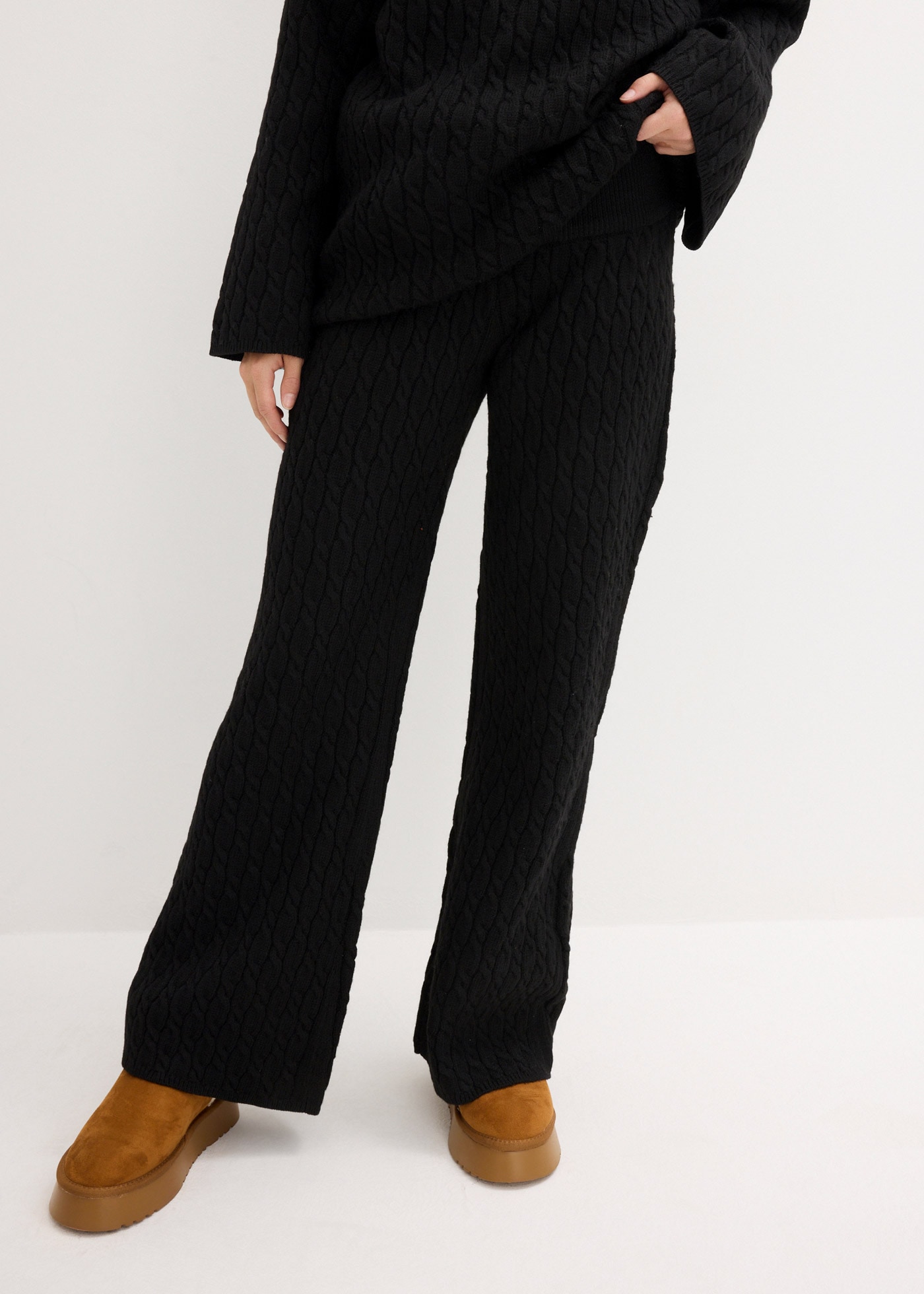 bonprix Stoffhose "Strickhose mit Zopfmuster" Strickhose mit Zopfmuster günstig online kaufen