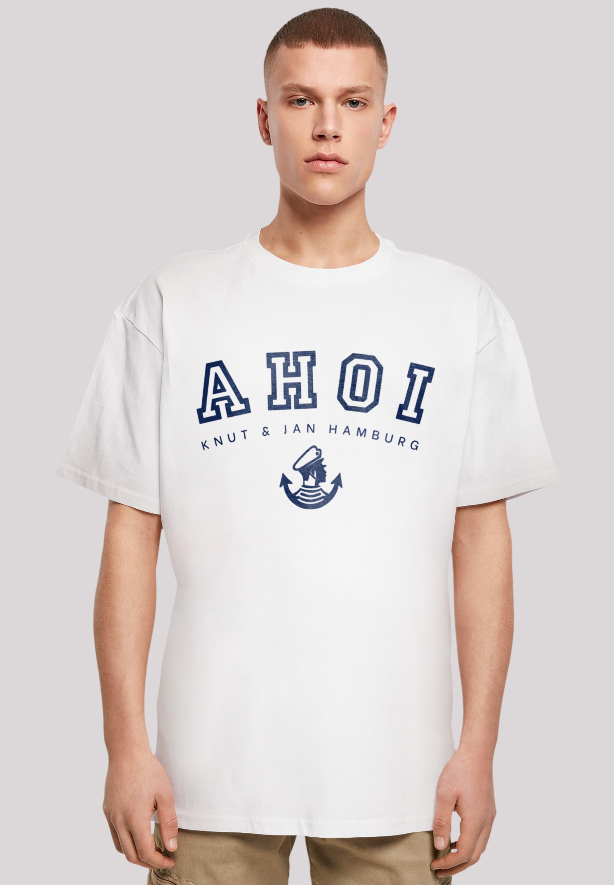 F4NT4STIC T-Shirt "Oversized T-Shirt Ahoi Knut & Jan Hamburg", Print