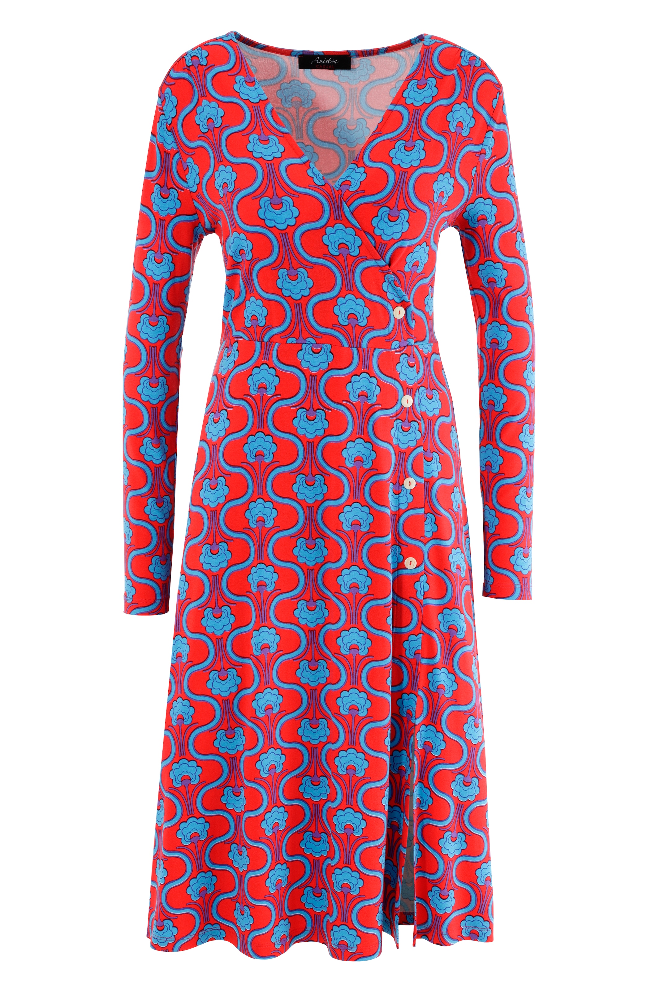 Aniston CASUAL Jerseykleid, trendigem | Retromuster mit BAUR kaufen bedruckt