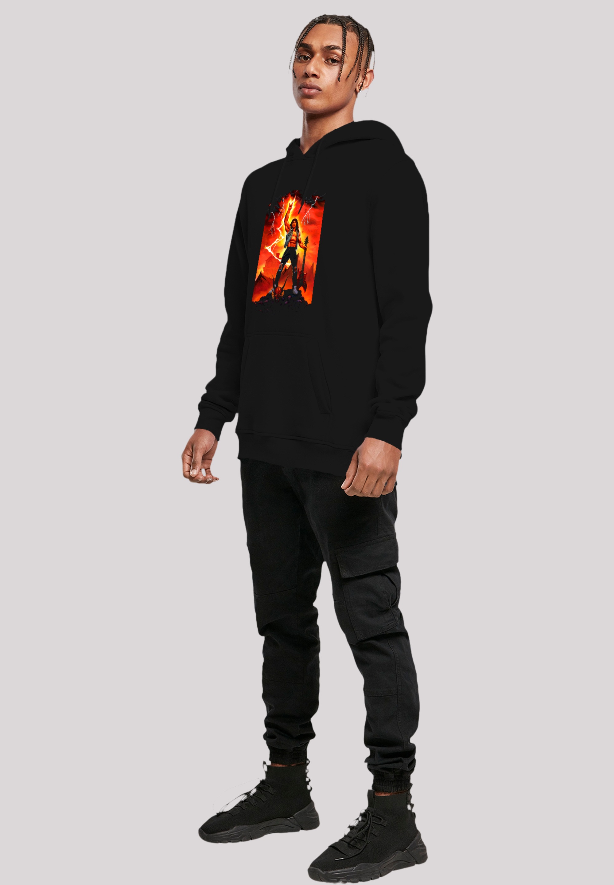 F4NT4STIC Kapuzenpullover »Stranger Things Hell Guitar- DTG Netflix TV Series«, Premium Qualität