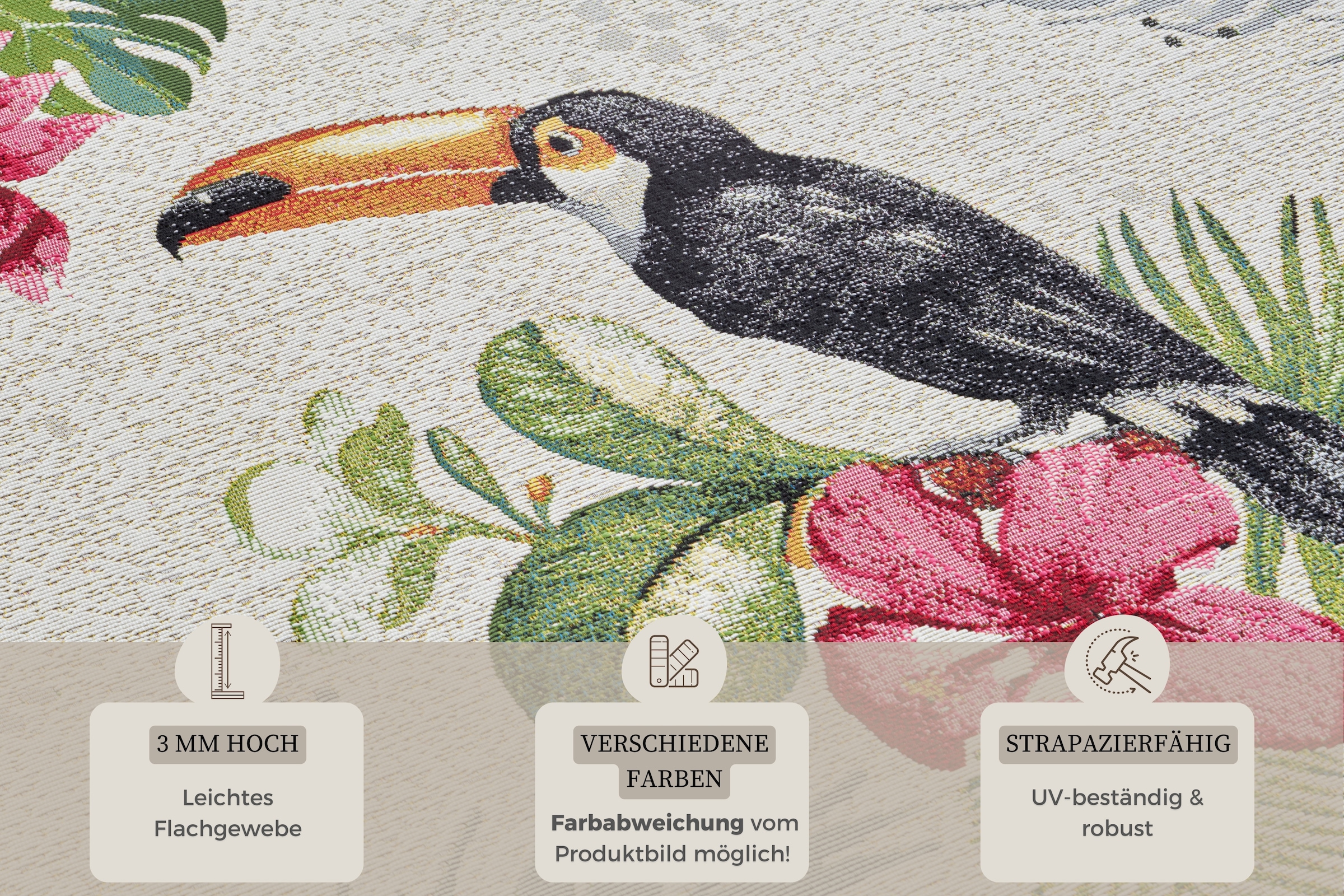 HANSE Home Outdoorteppich »Tropical Dream«, rechteckig, 3 mm Höhe, In-& Outdoor, Teppich, Wetterfest, Balkon, Garten, Wohnzimmer, Floral