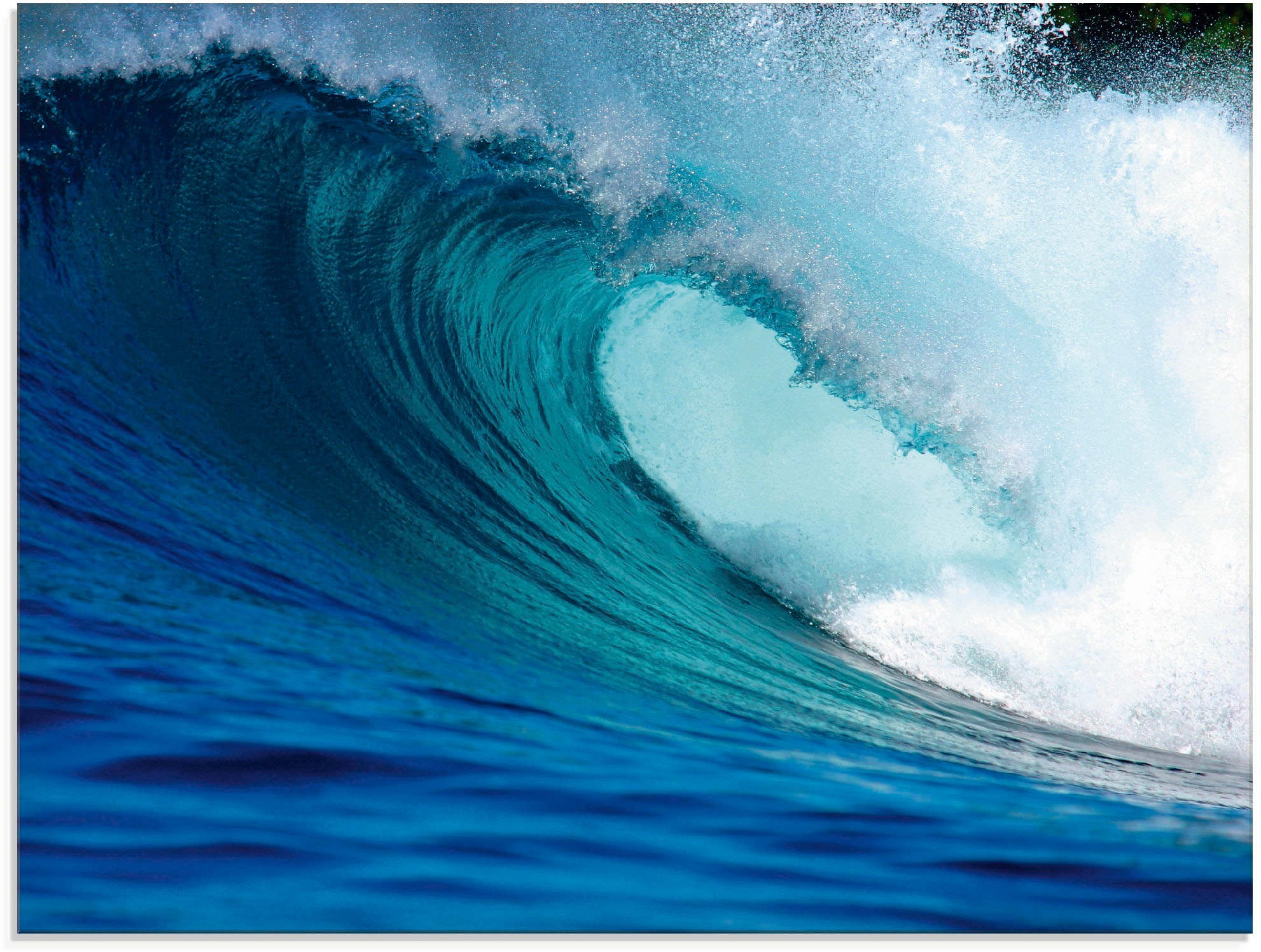 Glasbild »Blaue Surfwelle«, Küste, (1 St.), in verschiedenen Größen