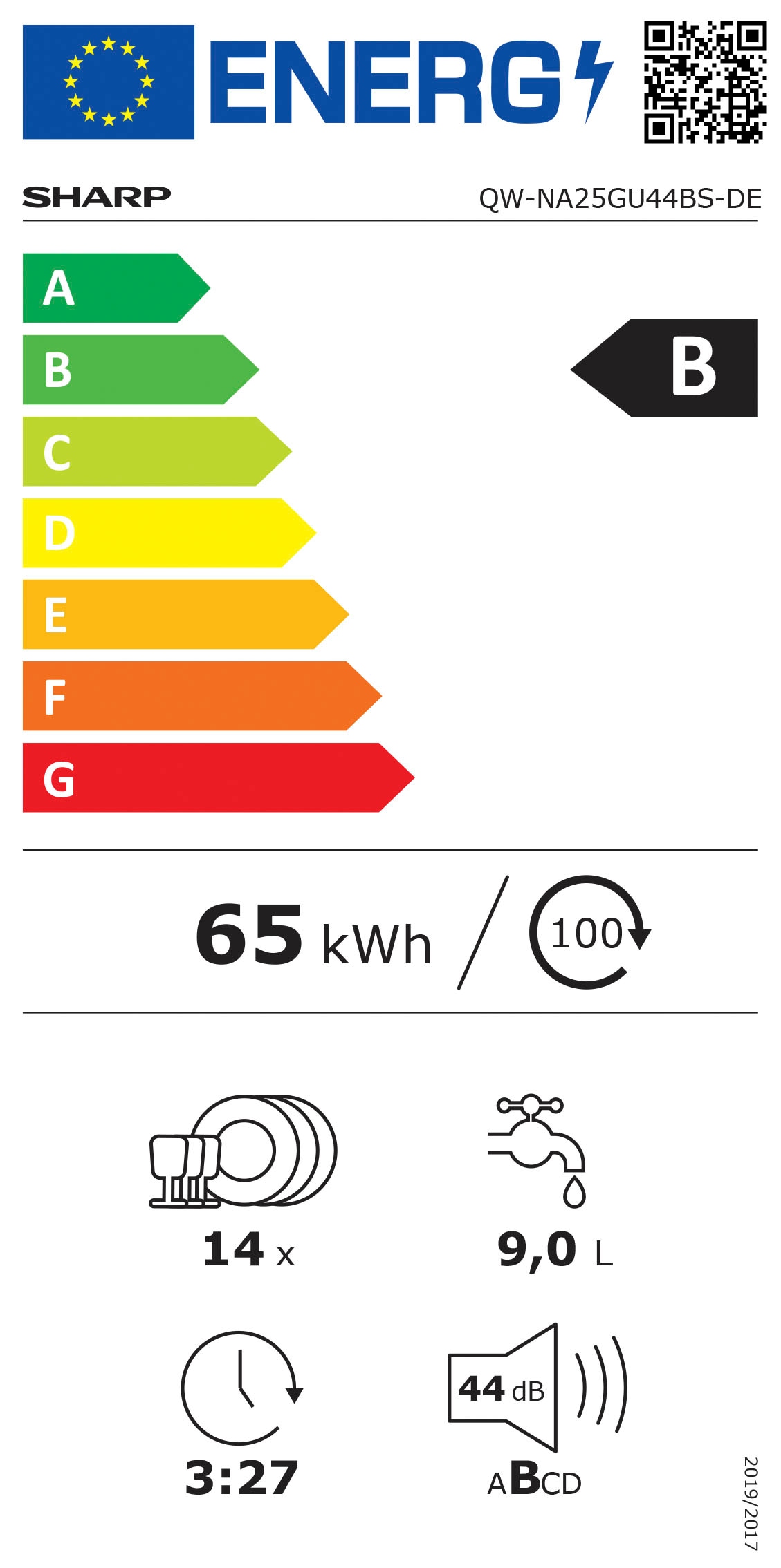 QW-NA25GU44BS-DE, 14 Sharp »QW-NA25GU44BS-DE«, Maßgedecke Unterbaugeschirrspüler BAUR |