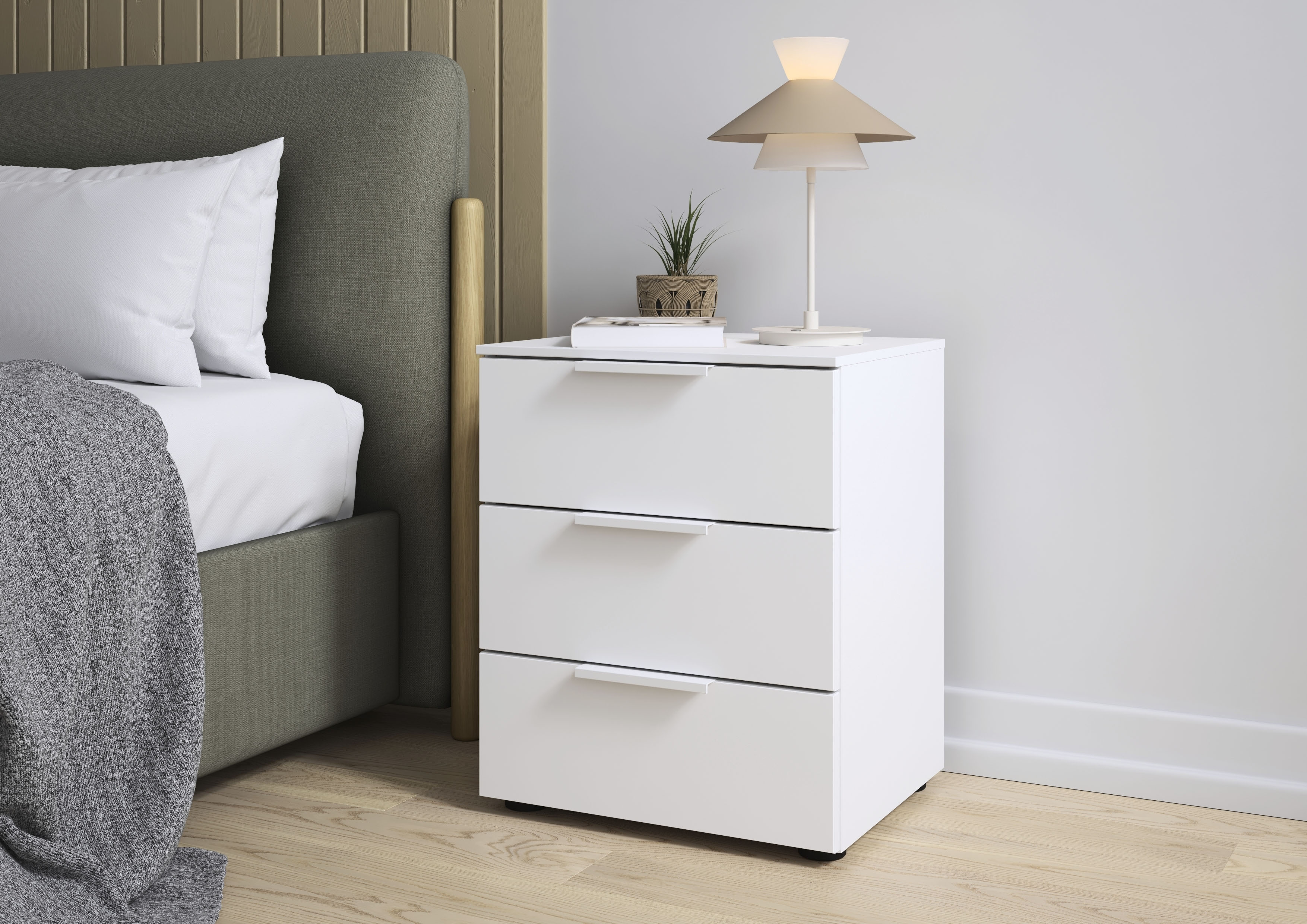 LeGer Home by Lena Gercke Nachtkommode "Nachttisch Nachtschrank Nachtkonsole SERINA eleganter Eyecatcher" inkl. SOFT-CLOSE-FUNKTION, mit 3 Schubkästen sowie hochwertigen Metallgriffen MADE IN GERMANY