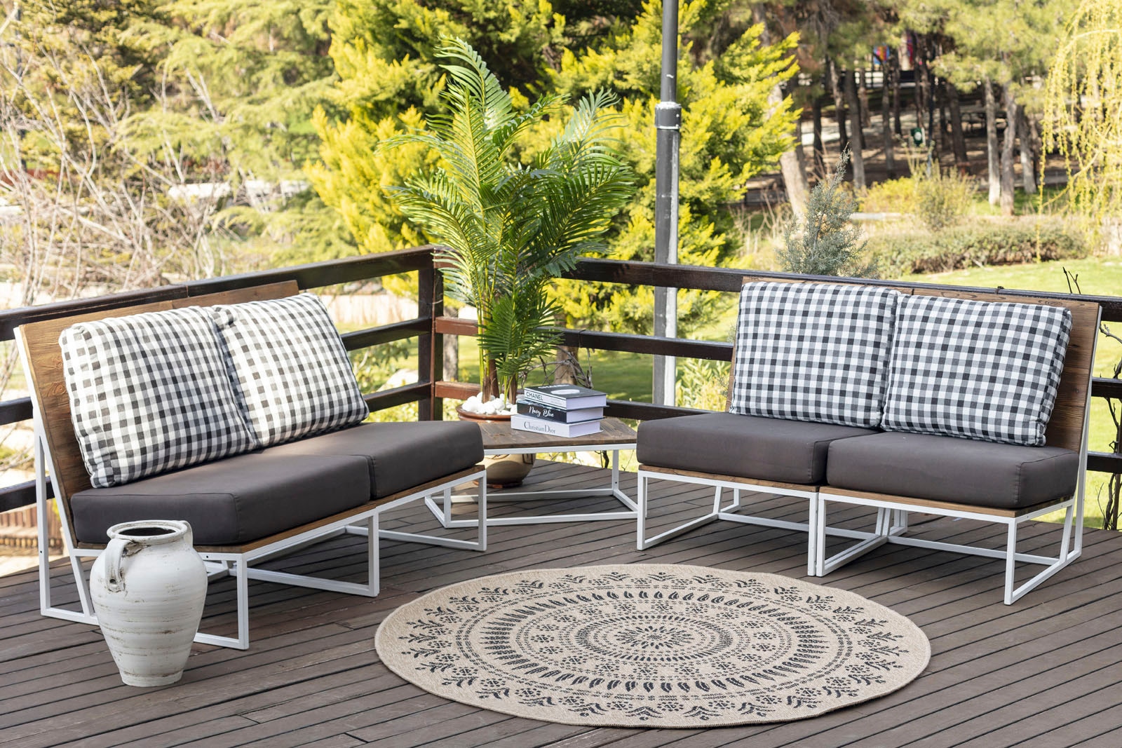 Teppich »Cottage«, rund, Teppich In- /Outdoor Boho Jute-Optik, Balkon, Terrasse,...