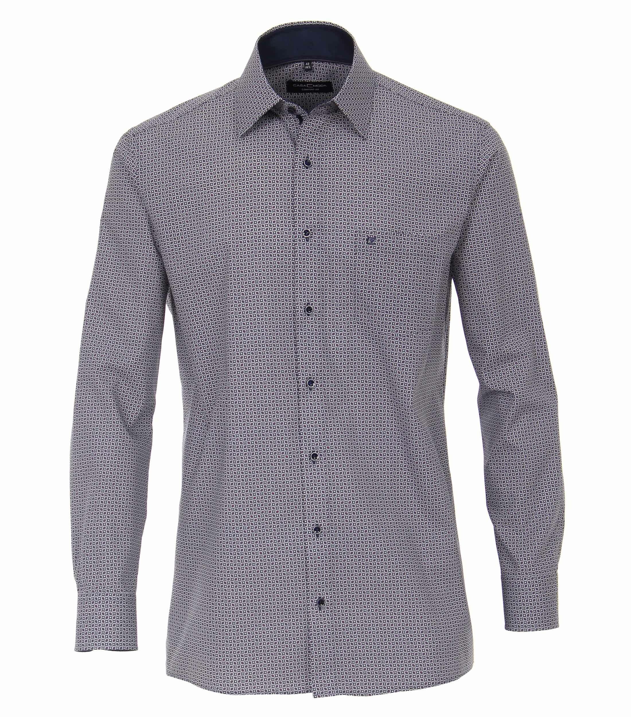 CASAMODA Camicia Business Print Comfort Fit, Oliva, 45