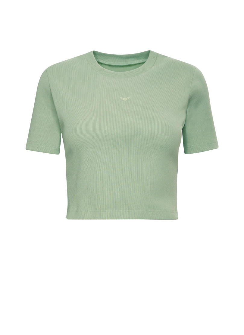 Trigema T-Shirt »TRIGEMA Modisches Crop-Top«, (1 tlg.)