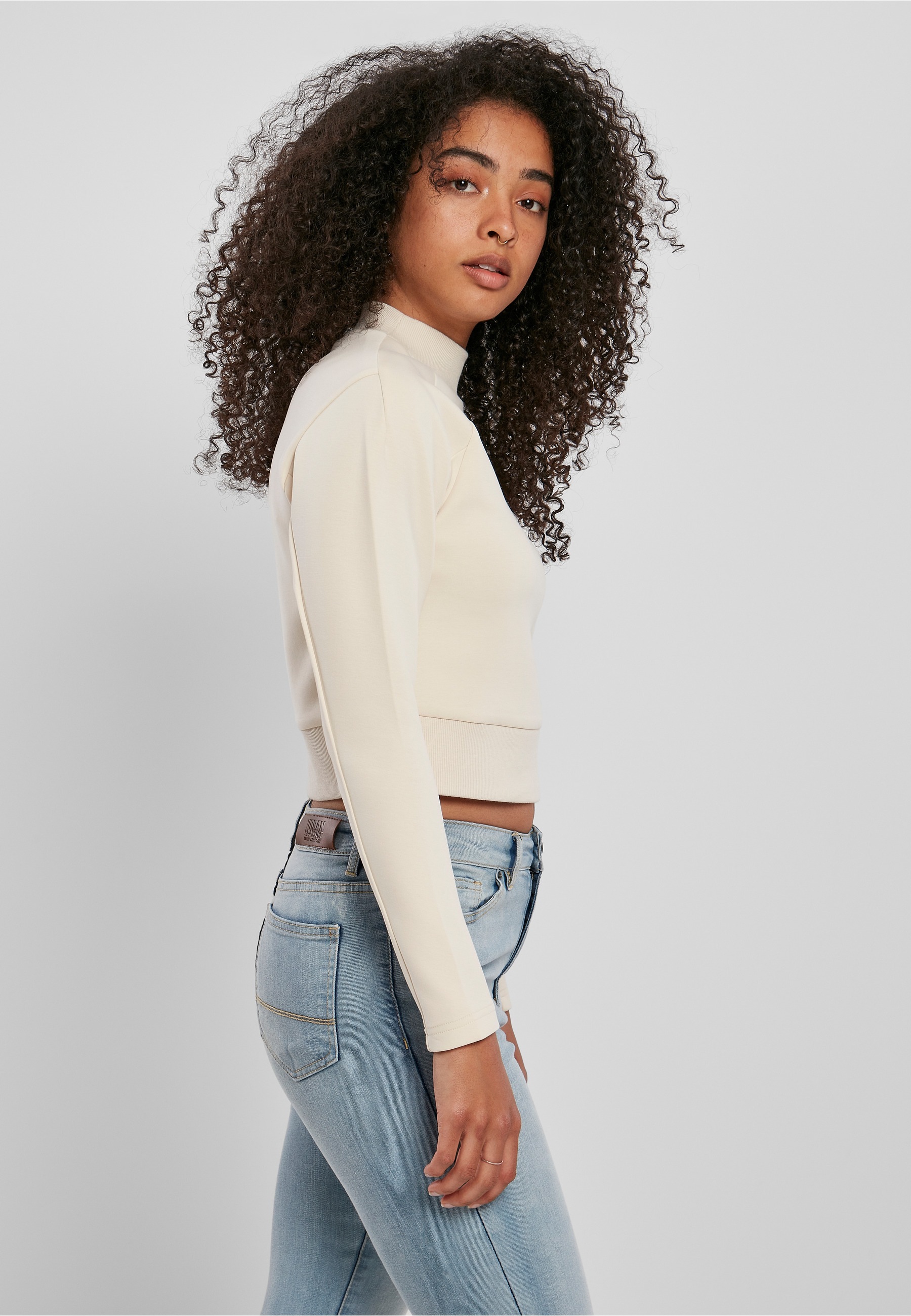 URBAN CLASSICS Sweatshirt »Urban Classics Damen Ladies Interlock Short Turtleneck Crew«, 1 Stk.
