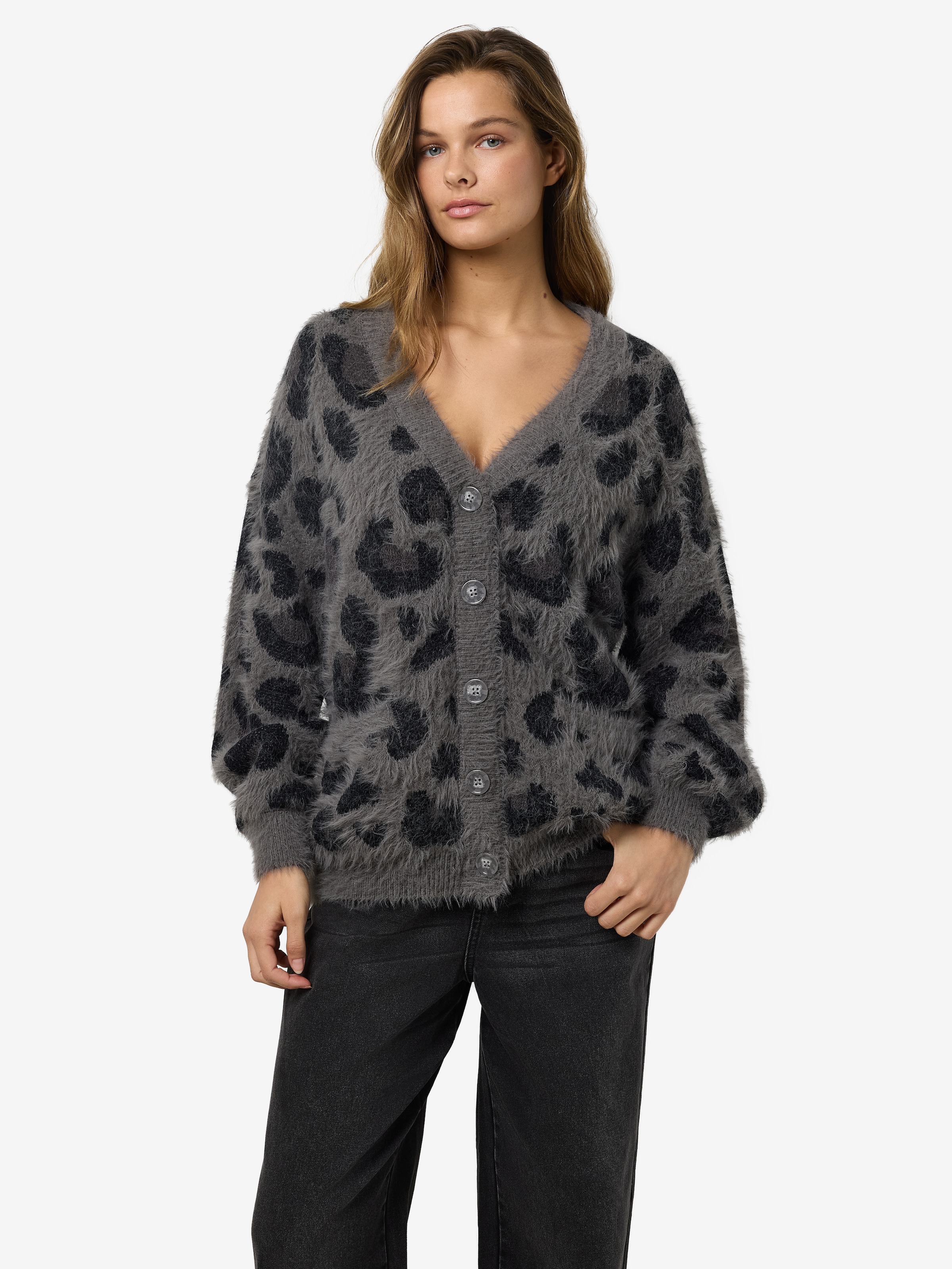 Noisy may Strickjacke "NMFLYNN L/S V-NECK KNIT CARDIGAN NOOS" Materialmix, günstig online kaufen