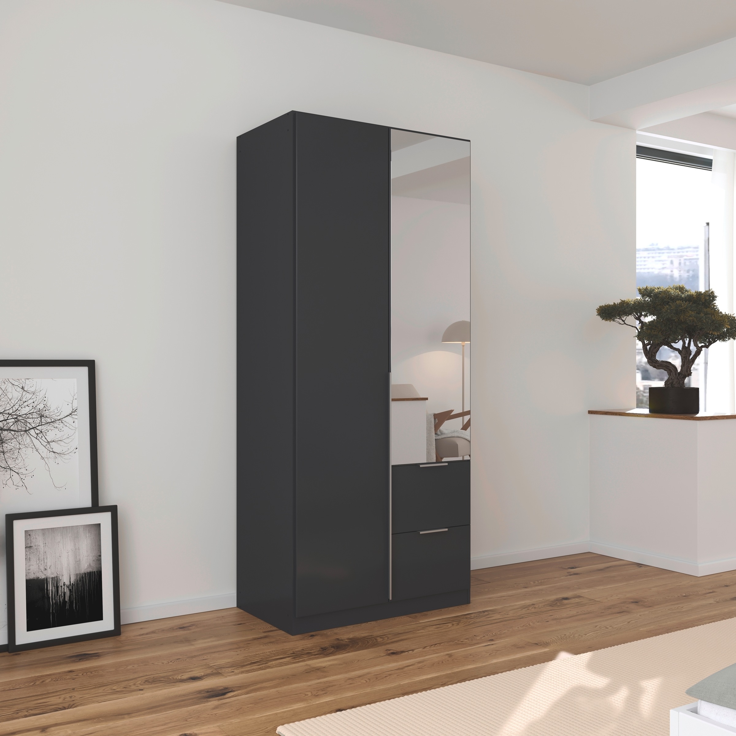 rauch Drehtürenschrank »Kleiderschrank Schrank Garderobe AGORDO mit Dekor- oder Hochglanzfront«, mit Außenschubkästen, in 6 Breiten und 2 Höhen MADE IN GERMANY