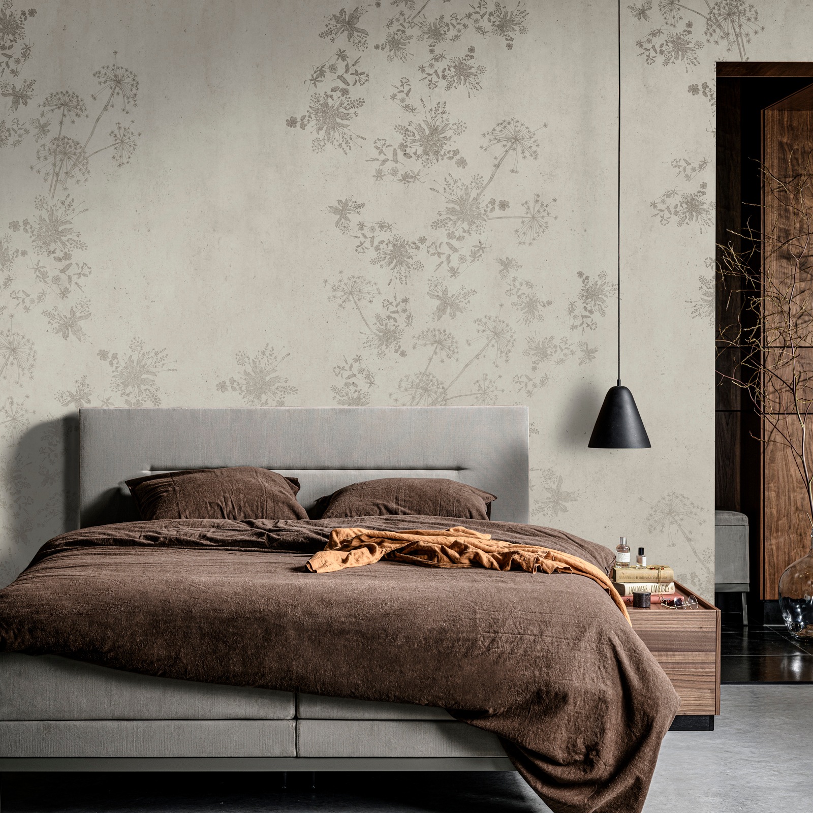 vtwonen Fototapete »Wild Flower Beton«, geblümt, 280x300 cm