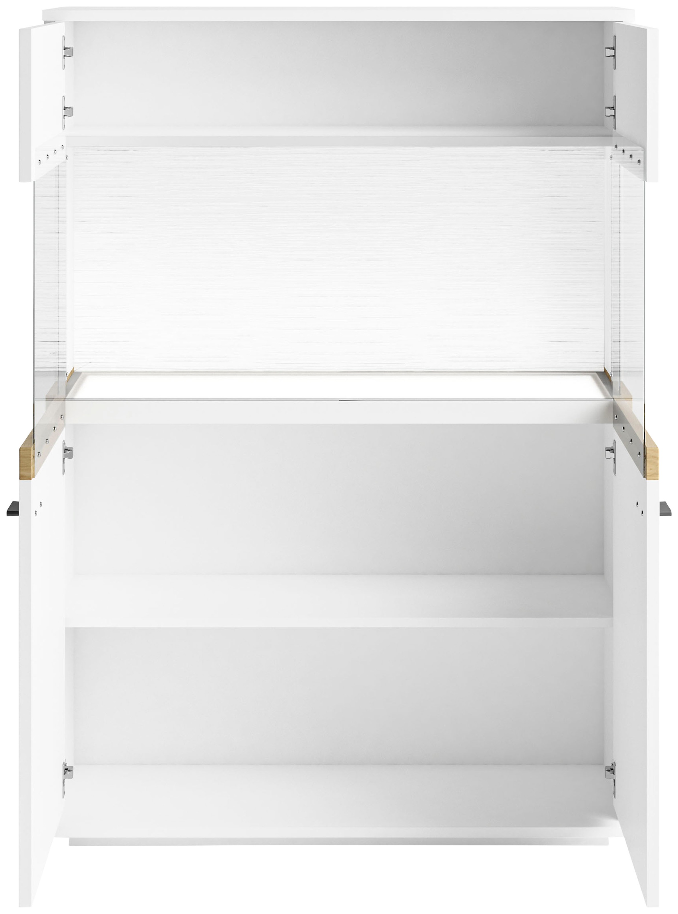 Thumbnail - set one by Musterring Glasvitrine "Lancaster" Farben weiß oder grau mit Eicheabsetzung, mit LED-Beleuchtung