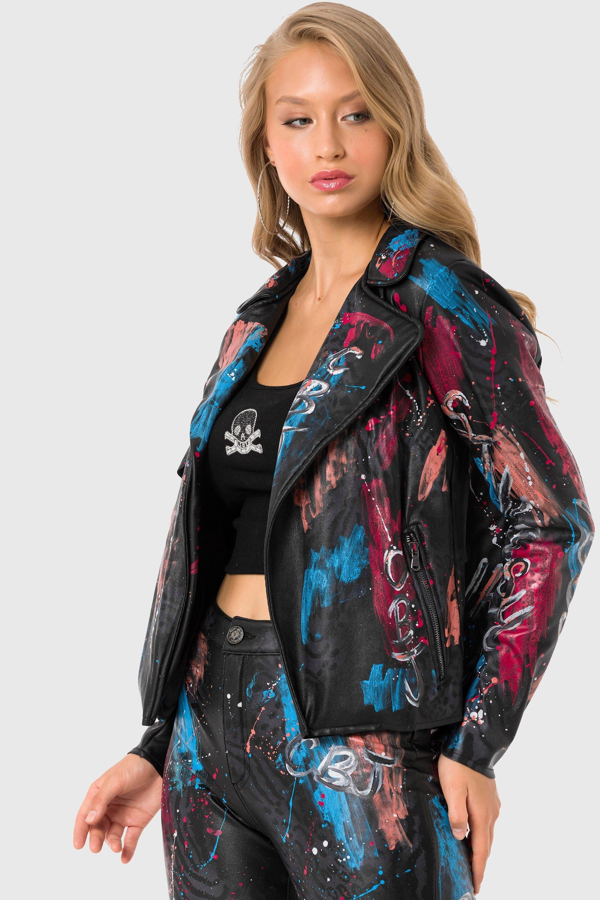 Cipo & Baxx Allwetterjacke »Jacken«, ohne Kapuze, mit trendigem Allover-Motiv