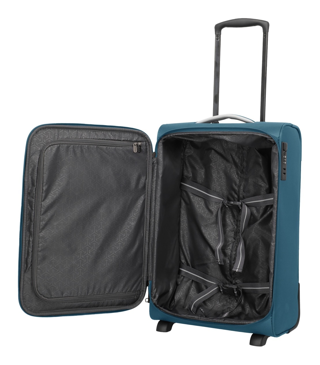 travelite Handgepäck-Trolley »JETPACK Slim 2 Cabin, konzipiert für Air France, KLM & ITA«, 4 Rollen, Weichgepäck-Koffer Handgepäck für die meisten gängigen Airlines