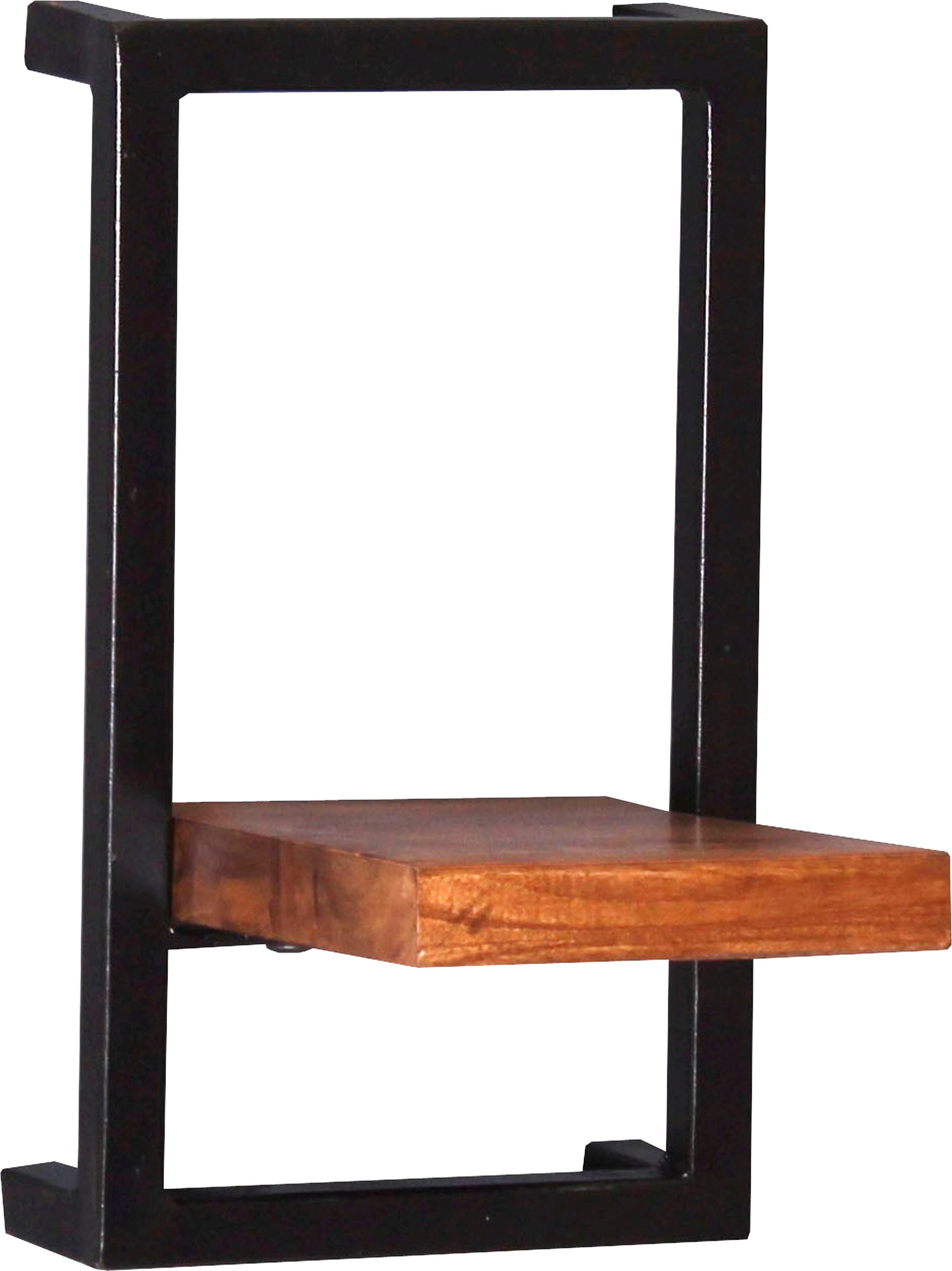 SIT Wandregal »Regal PANAMA – Industrial Regal aus Mango‑Holz & Altmetall«
