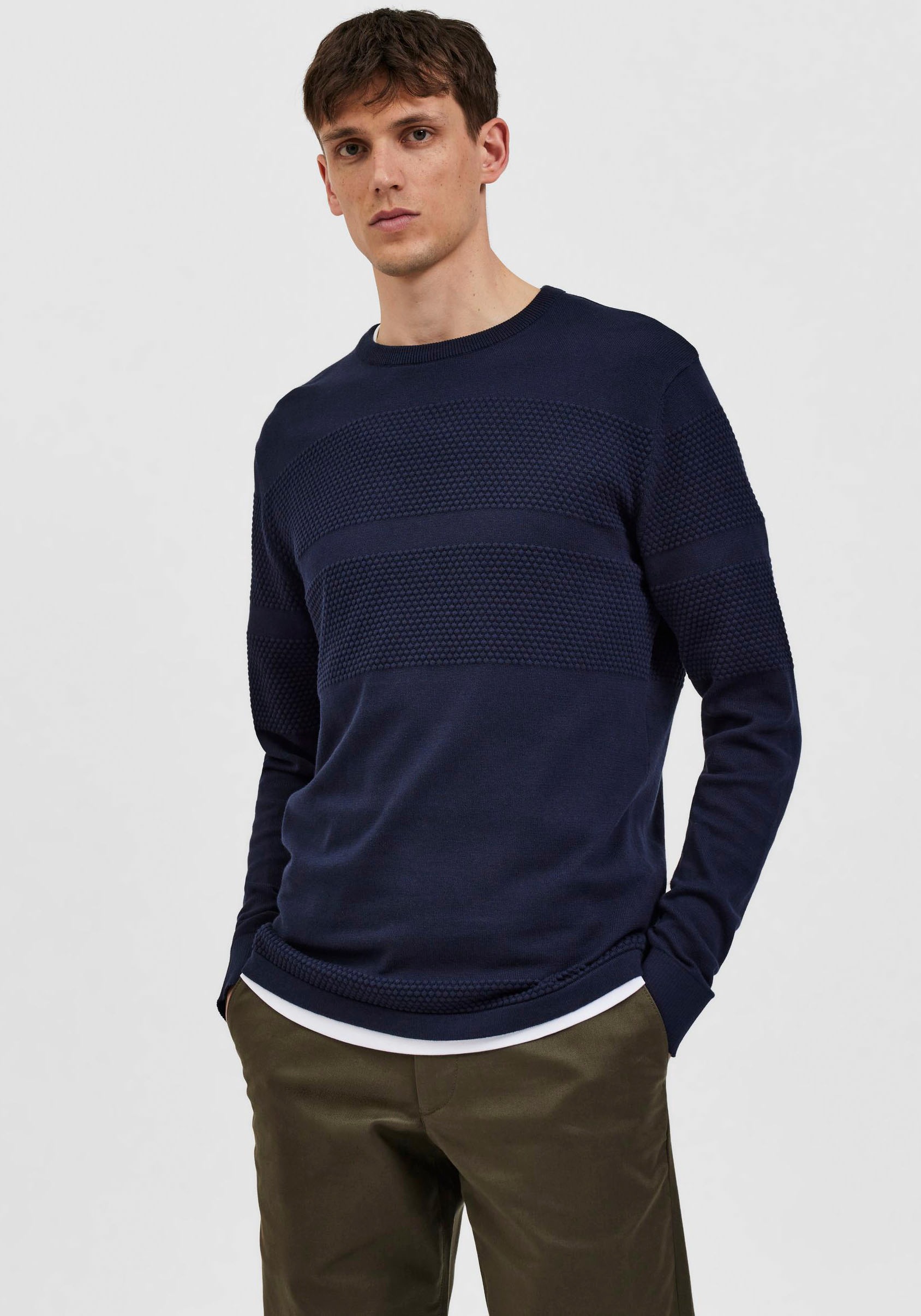 SELECTED HOMME Rundhalspullover »MAINE KNIT«