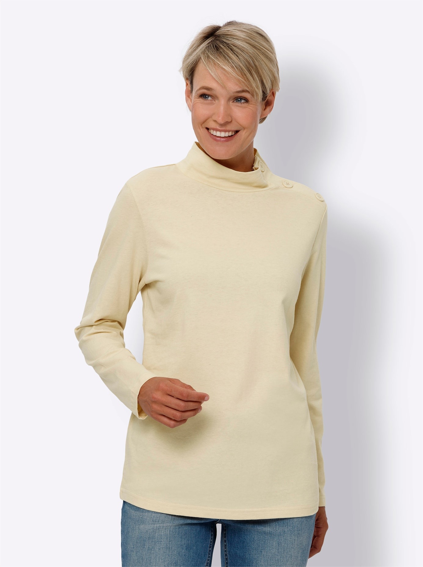 Classic Basics Langarmshirt »Stehkragen-Shirt«, (1 tlg.)