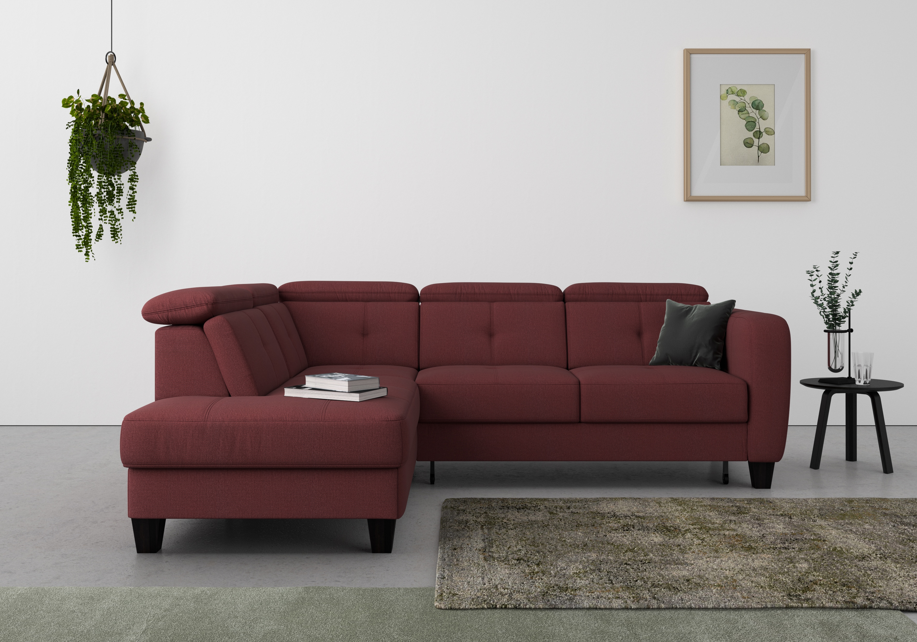 sit&more Ecksofa "Belluci L-Form" inklusive Federkern, wahlweise mit Schlaffunktion und Bettkasten