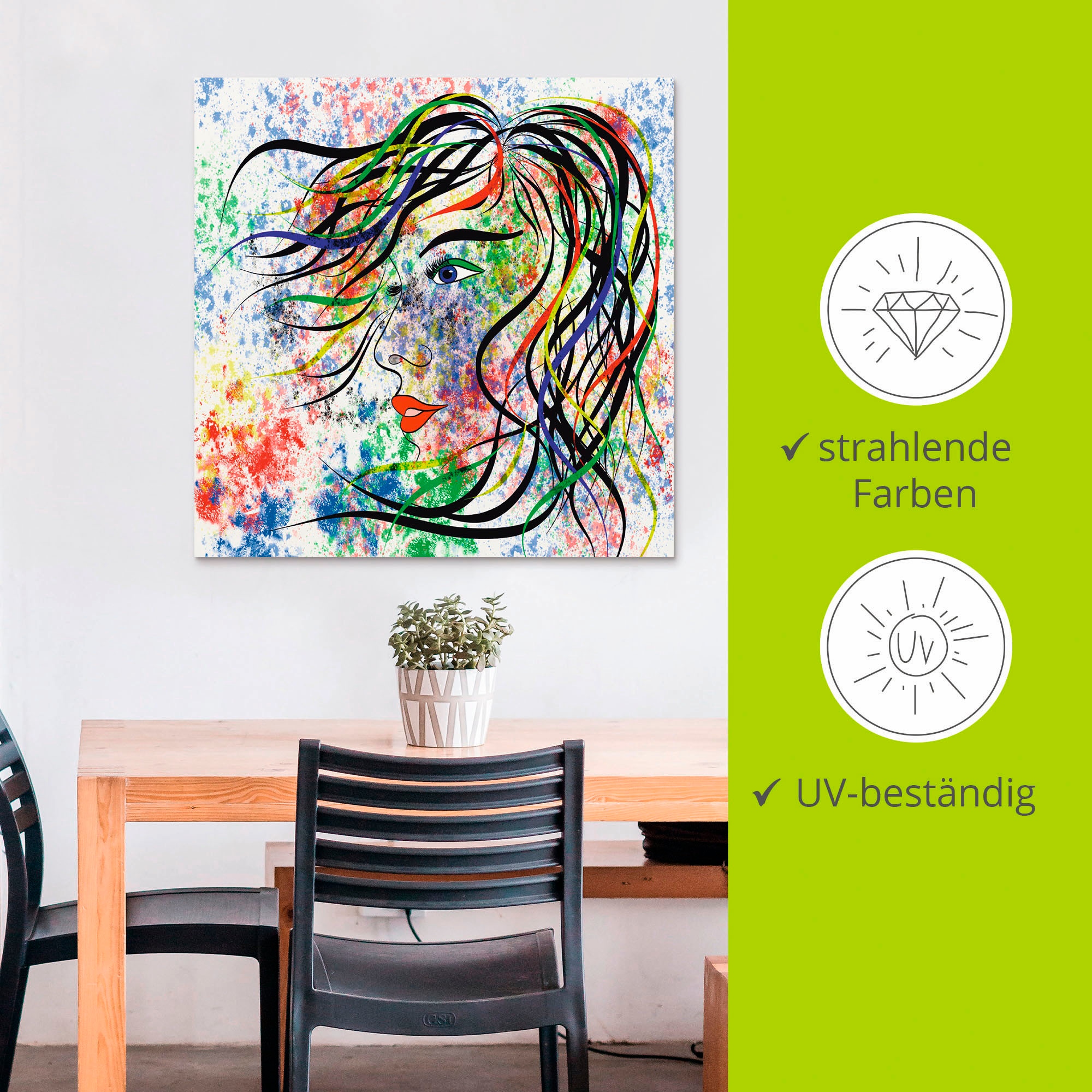 Artland Wandbild »Modern Porträt«, Frau, (1 St.), als Alubild, Outdoorbild, Leinwandbild, Poster in verschied. Größen