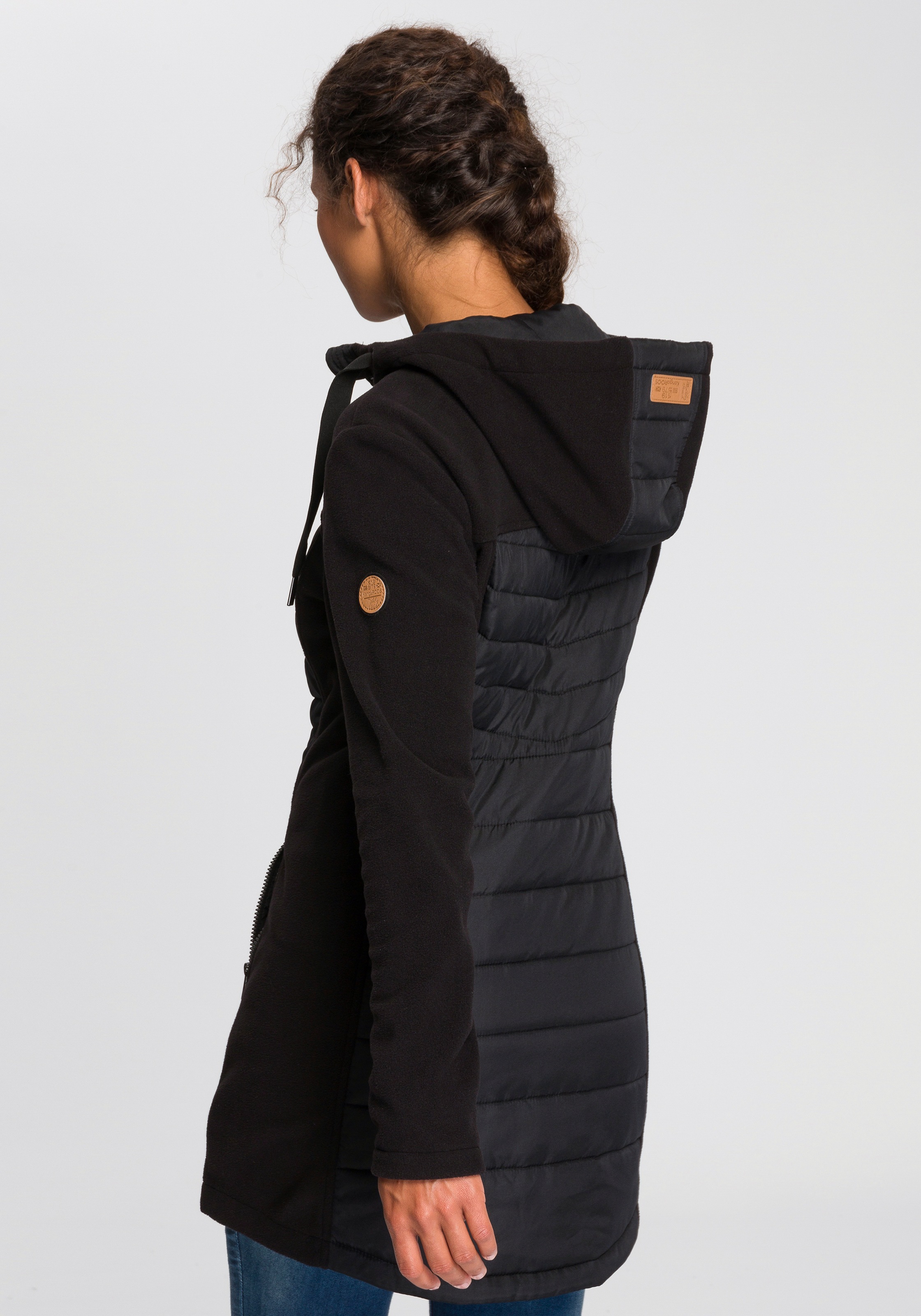 KangaROOS Langjacke, mit Kapuze, Hybridjacke - Fleecejacke mit wattierten B günstig online kaufen