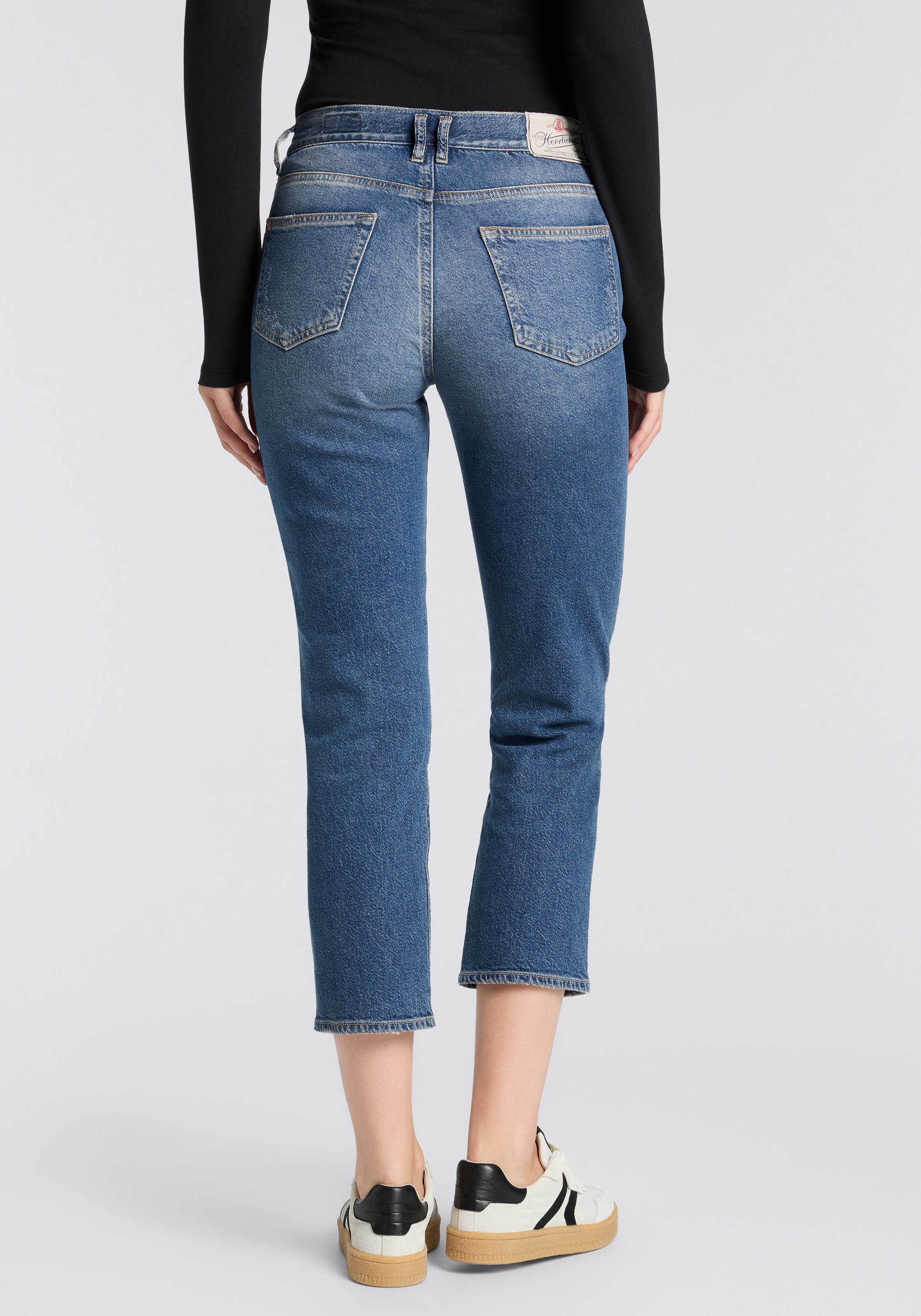 Herrlicher 5-Pocket-Jeans "Breezy Cropped Denim" Straight Fit mit Destroyed günstig online kaufen