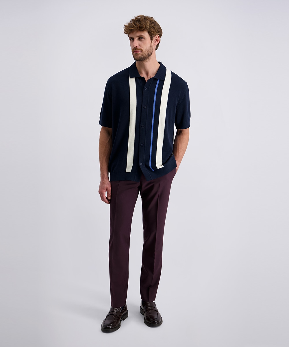 Pierre Cardin Poloshirt mit durchgehender Knopfleiste