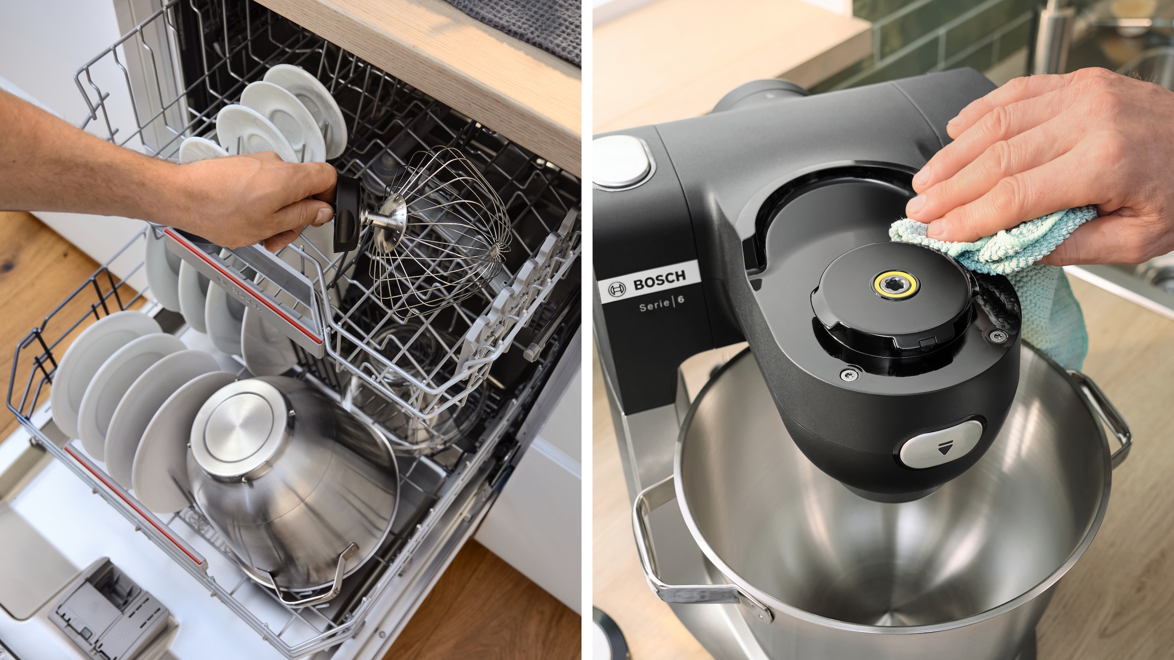 BOSCH Küchenmaschine »Serie 6 MUMS6ZS18, 2 Schüsseln (Edelst/Kunstst), integr Waage, schwarz«, Automatikprogramme, Deckel, Knethaken/Rühr-/Silikonbesen spülm.fest
