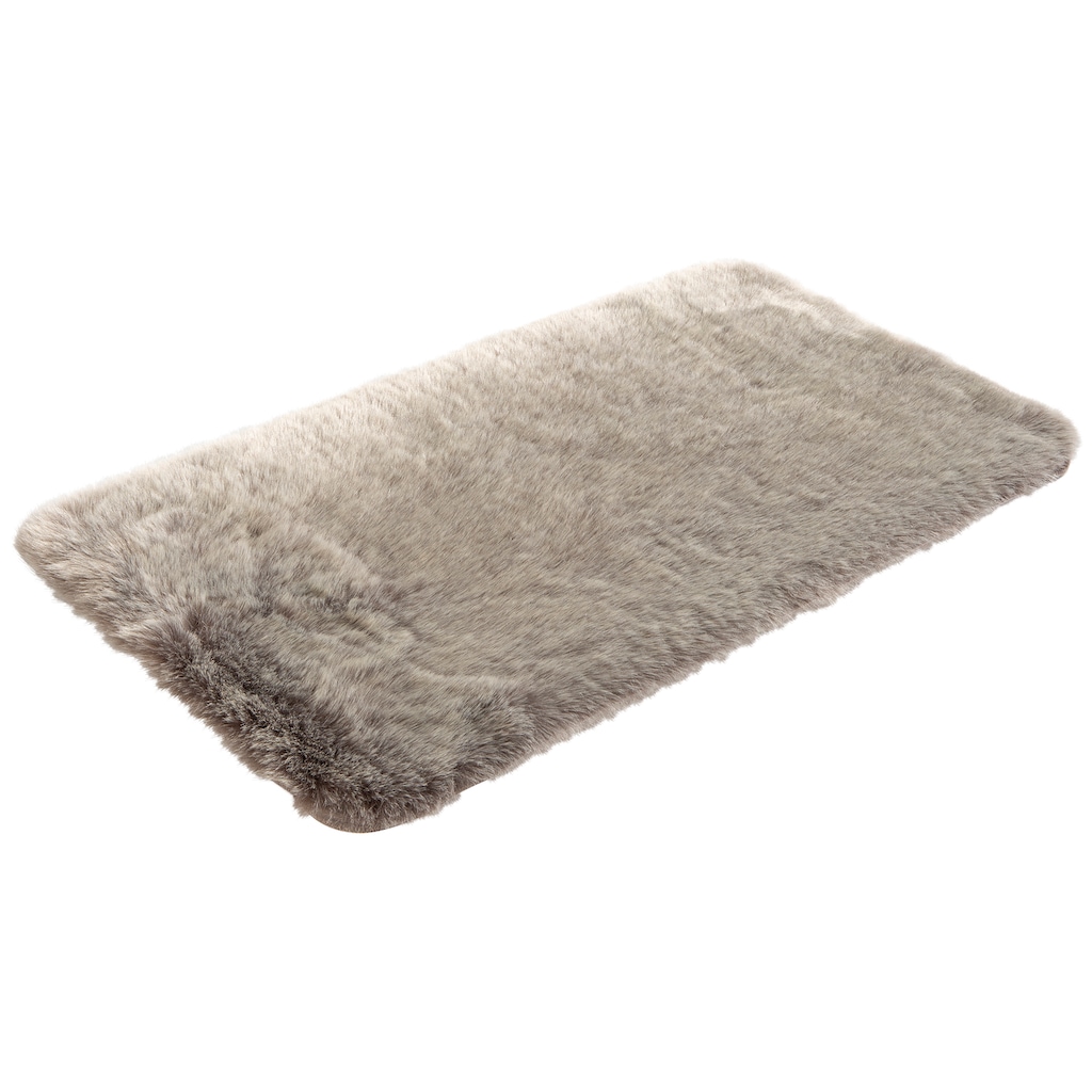 Kleine Wolke Badematte »Fluffy«, Höhe 50 mm, rutschhemmend beschichtet, fußbodenheizungsgeeignet, Badteppich, Fell-Optik, Melange Design, rechteckig & rund erhältlich