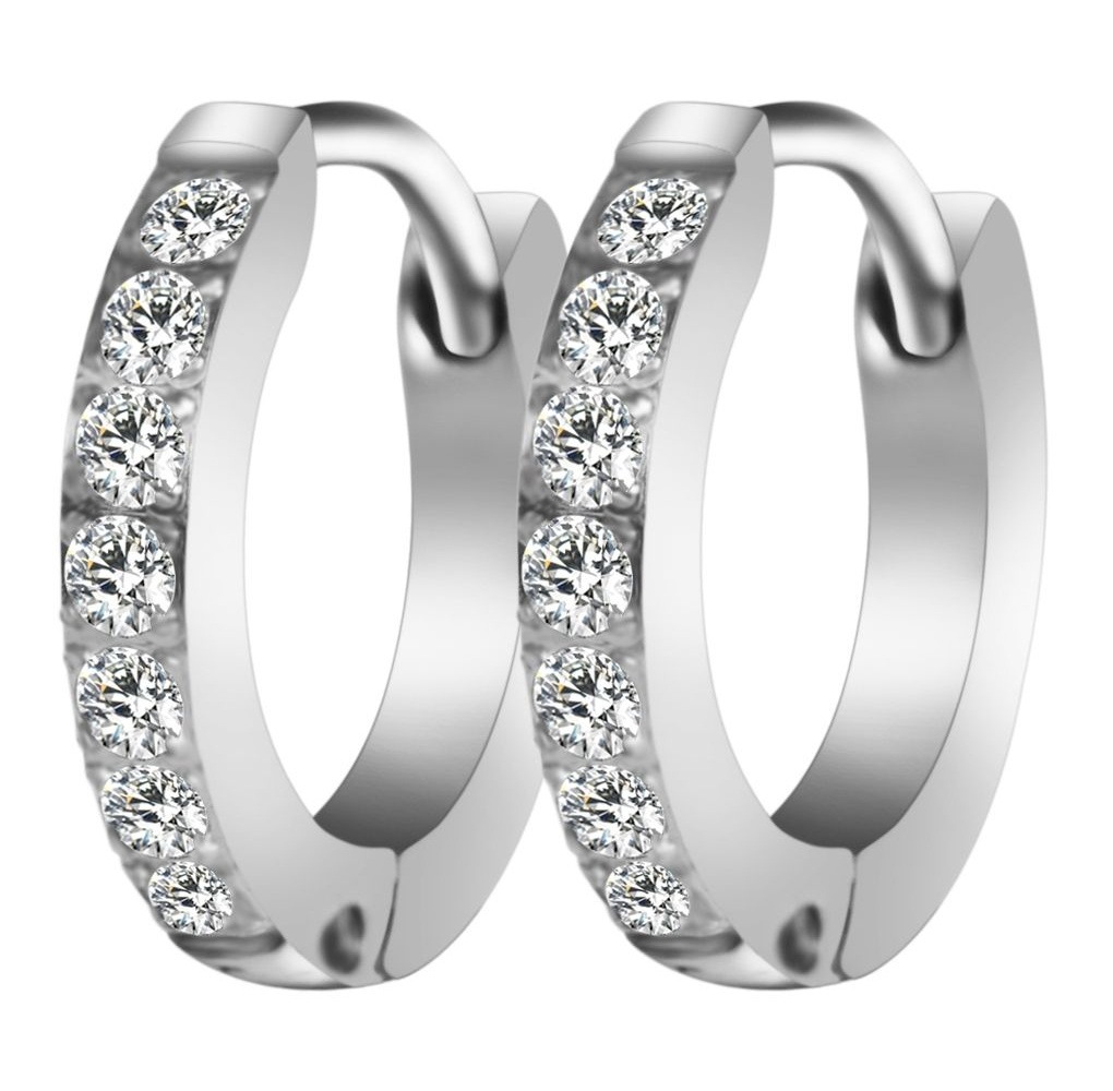 Adelia´s Klappcreolen "Damen Ohrringe – Klappcreole aus Edelstahl mit Stras günstig online kaufen