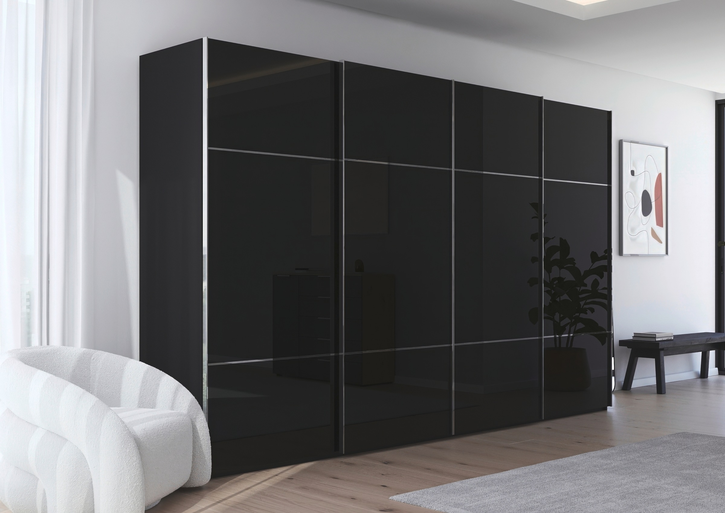 Thumbnail - rauch Schwebetürenschrank "Kleiderschrank Schrank Garderobe Schlafzimmerschrank SCALE-TRIO", edle dreigeteilte Front mit...