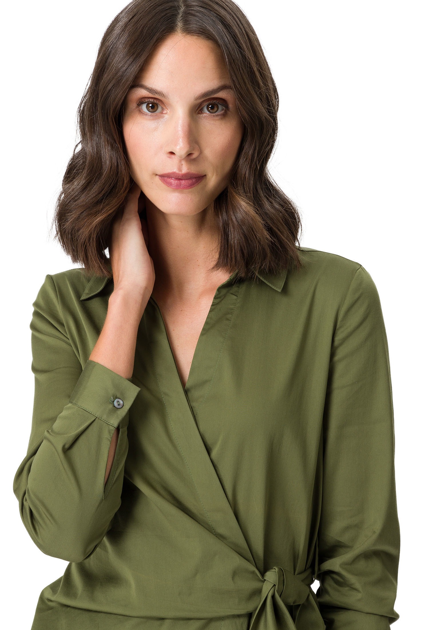 Zero Hemdblusenkleid »zero Hemdblusenkleid mit Wickeloptik«, Wickeldesign