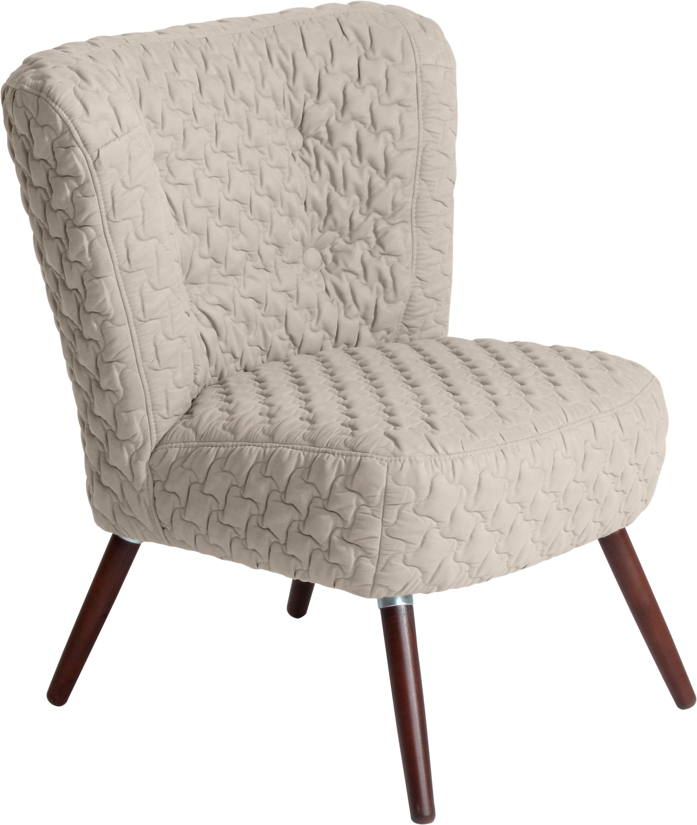 Max Winzer® Sessel »Nikki, Loungesessel, geschwungene Rückenlehne, Knopfheftung im Rücken«, im Retrolook, mit gestepptem Bezug, Solitärmöbel