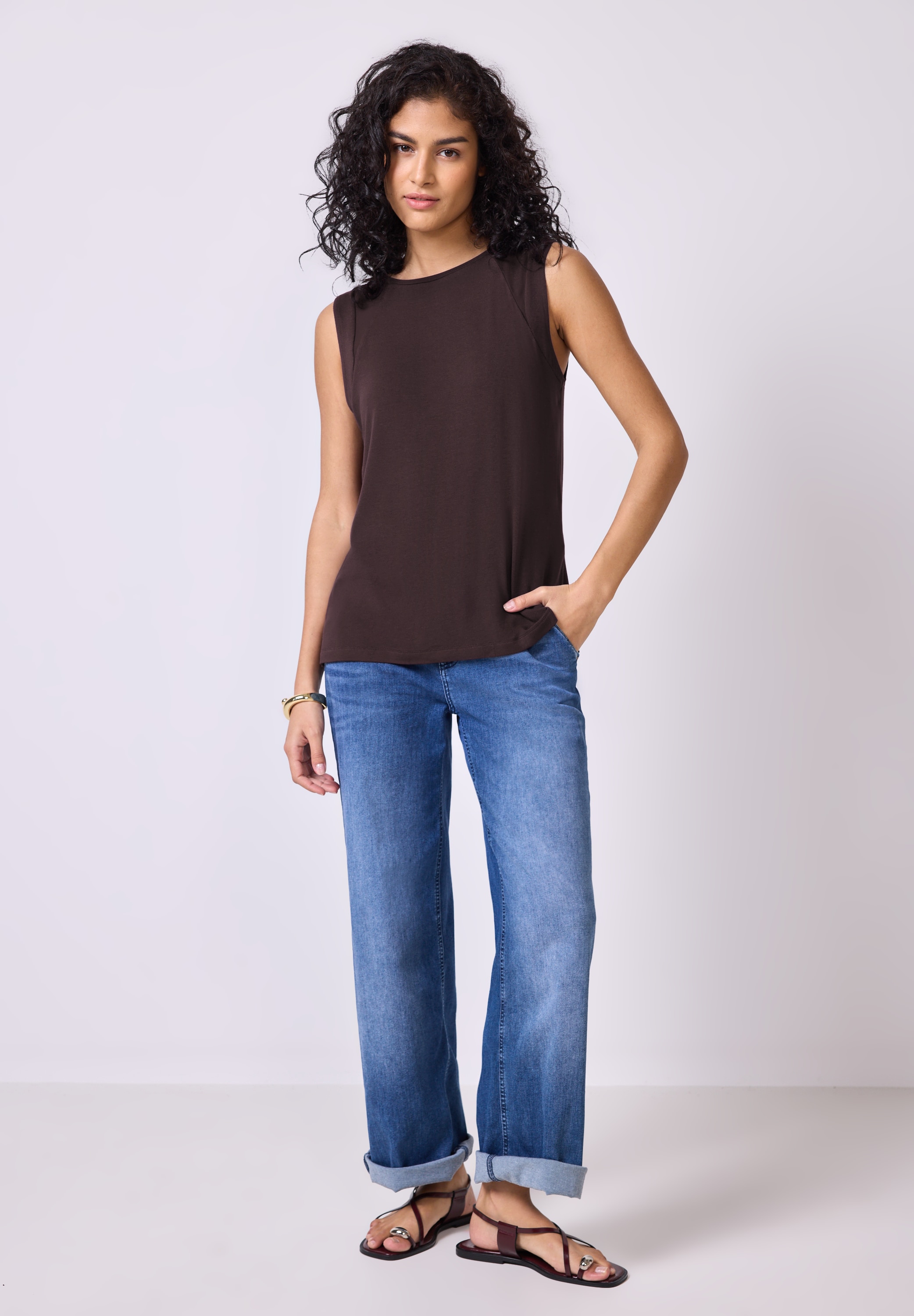 STREET ONE STUDIO Mesh-Top, aus elastischem Materialmix
