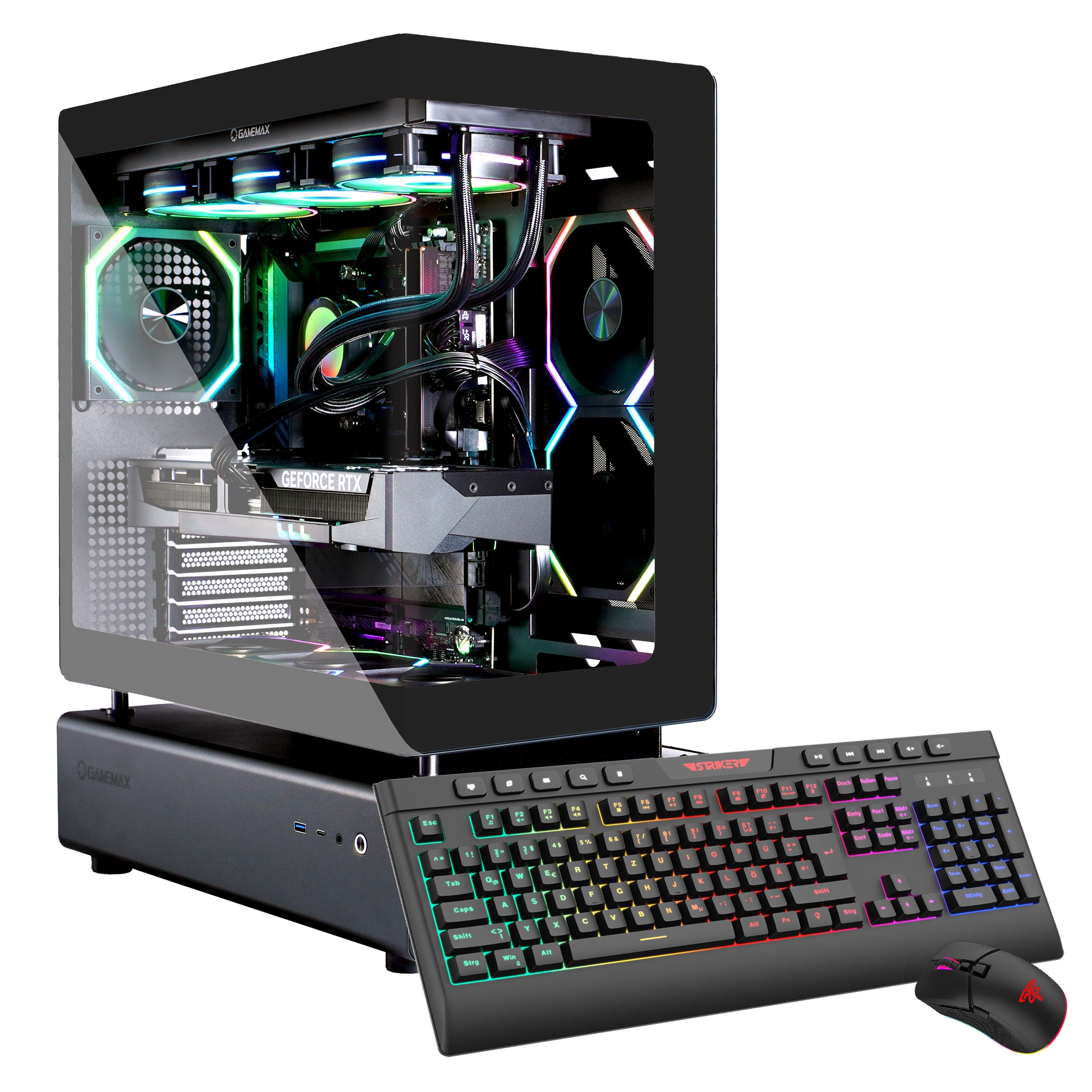 GAMEMAX Gaming-PC "N80 BK 8048 AMD Ryzen 5 9600X 32GB DDR5 1TB SSD RTX 5070", schwarz, Microsoft Windows 11 Home (64 Bit), 32 GB RAM 1.000 GB SSD, Des