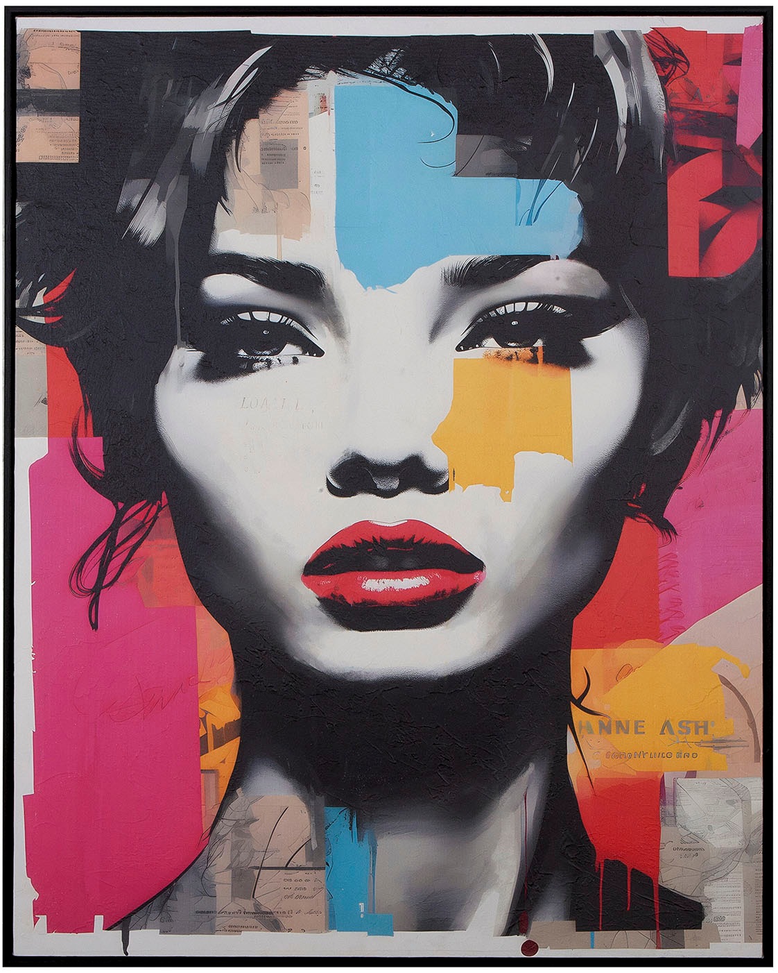 GILDE Bild mit Rahmen "Bild rechteckig Femme fatale mehrfarbig H. 102 cm", günstig online kaufen