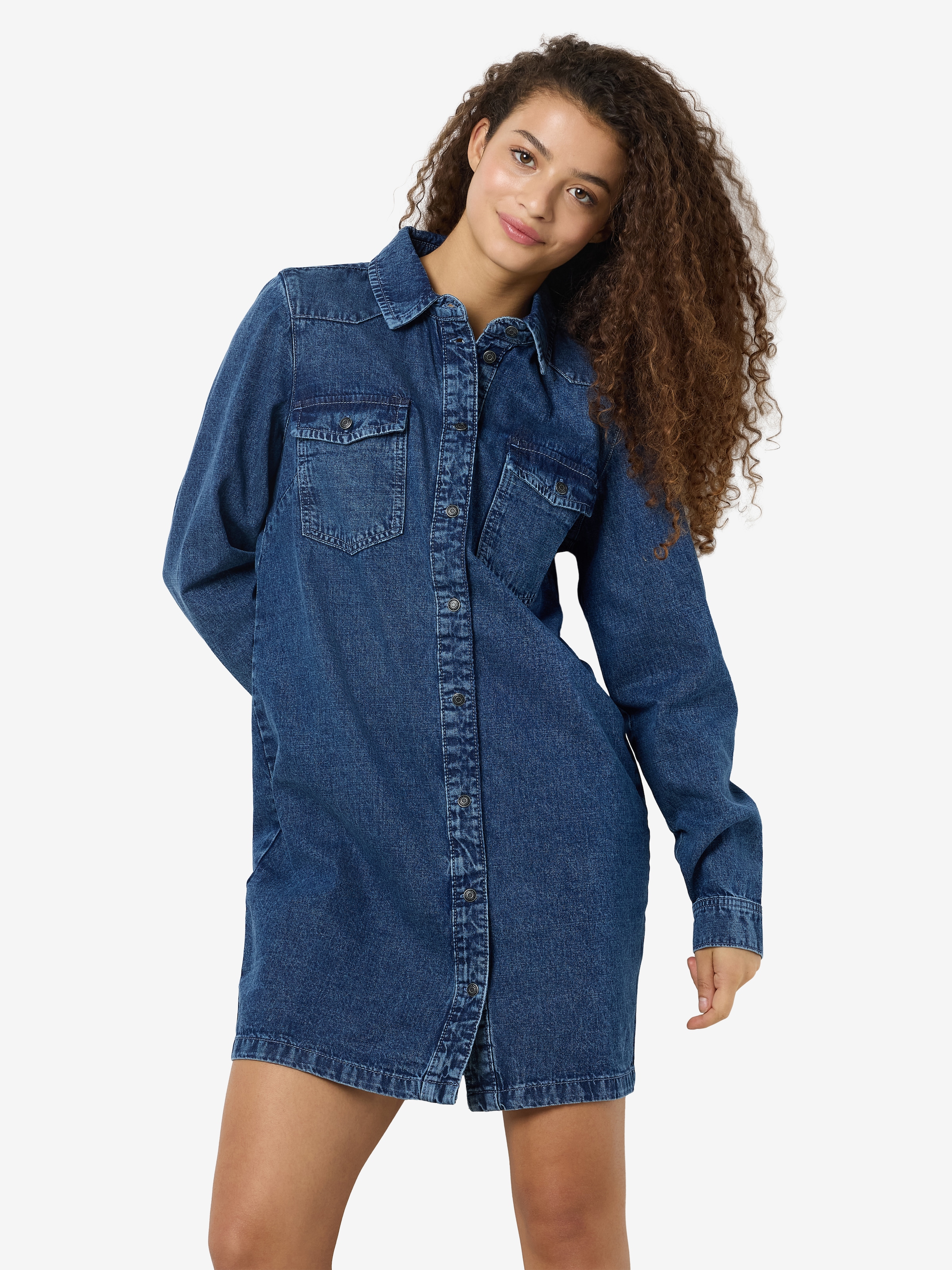 Noisy may Jeanskleid "NMNEW SIGNE L/S DENIM DRESS VI002MB LX" Brusttaschen günstig online kaufen