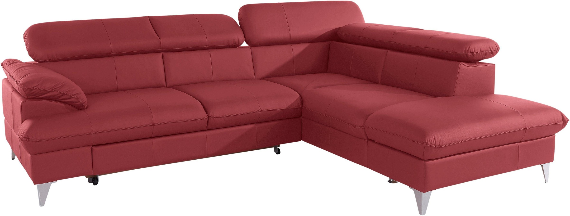 COTTA Polstergarnitur »Caluso L-Form«, Set bestehend aus: Ecksofa mit Kopfteilverstellung & Hocker