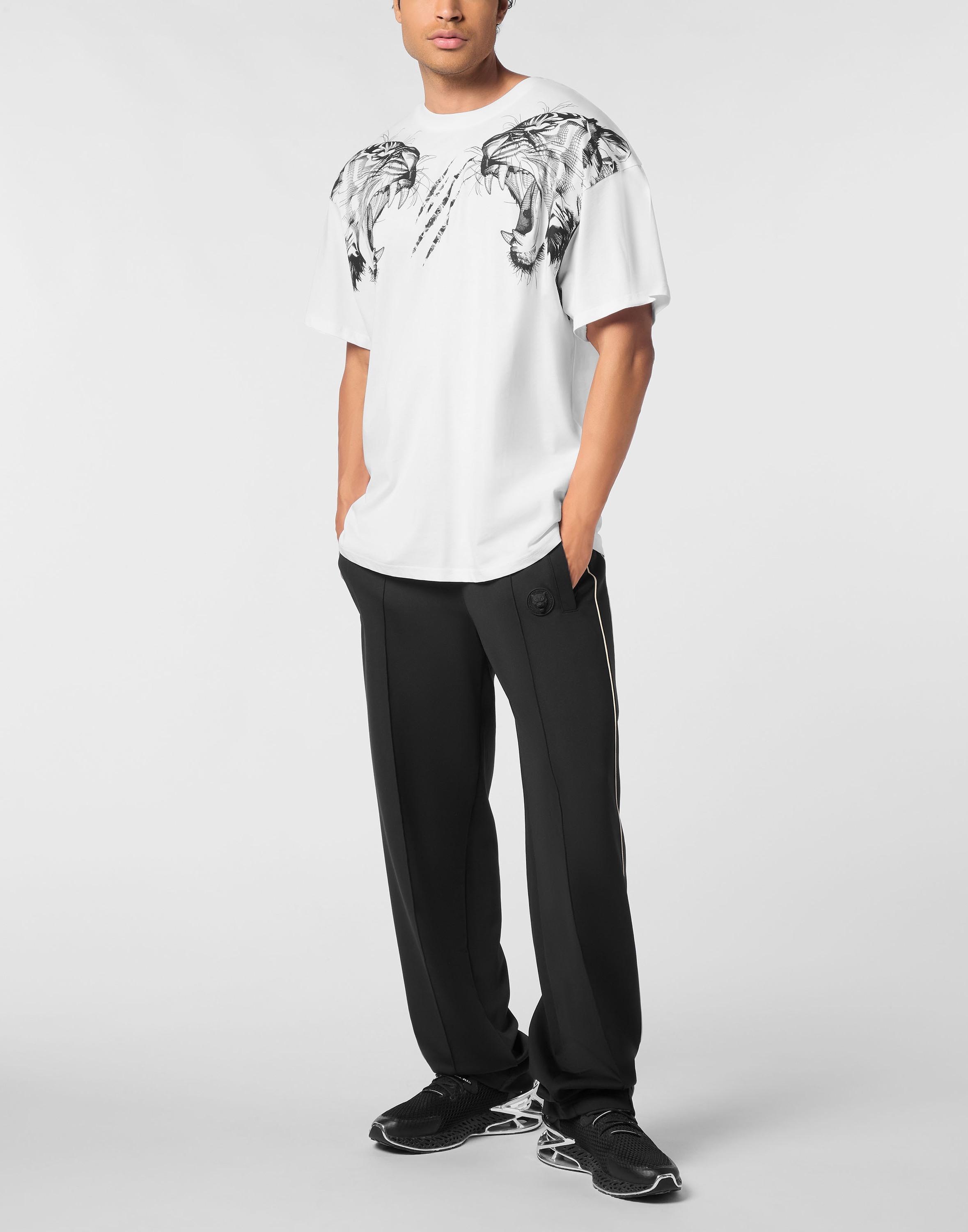 PLEIN SPORT T-Shirt »Cotton Round Neck T-Shirt Tiger Line«