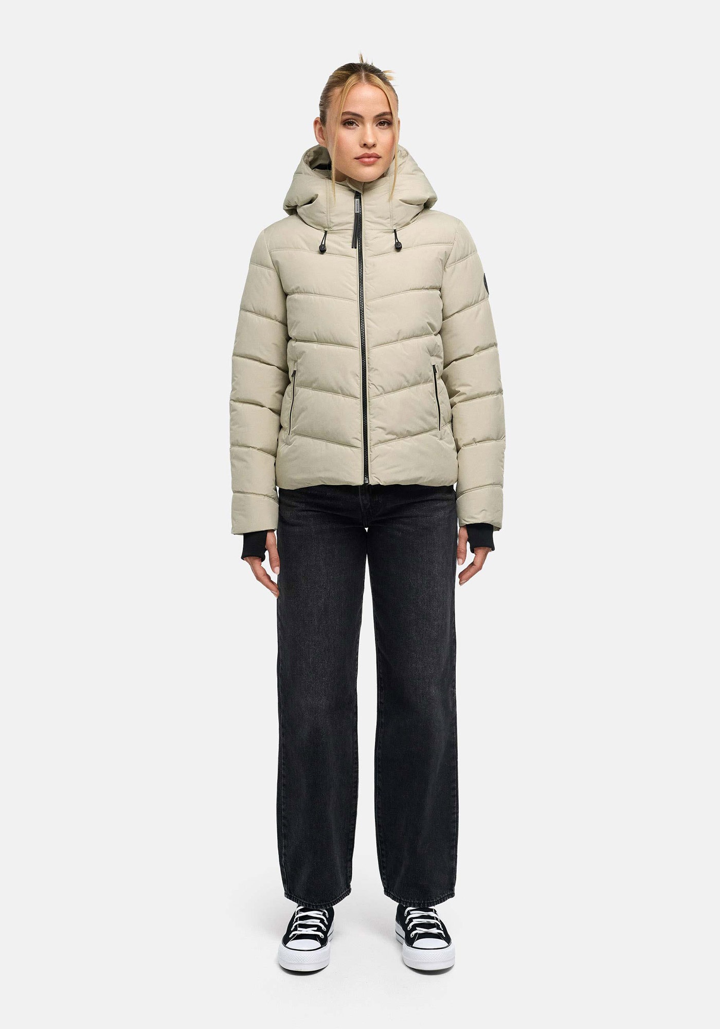 Marikoo Winterjacke "Yukanii" Kurze Winterjacke mit langen Bündchen und Daumenloch