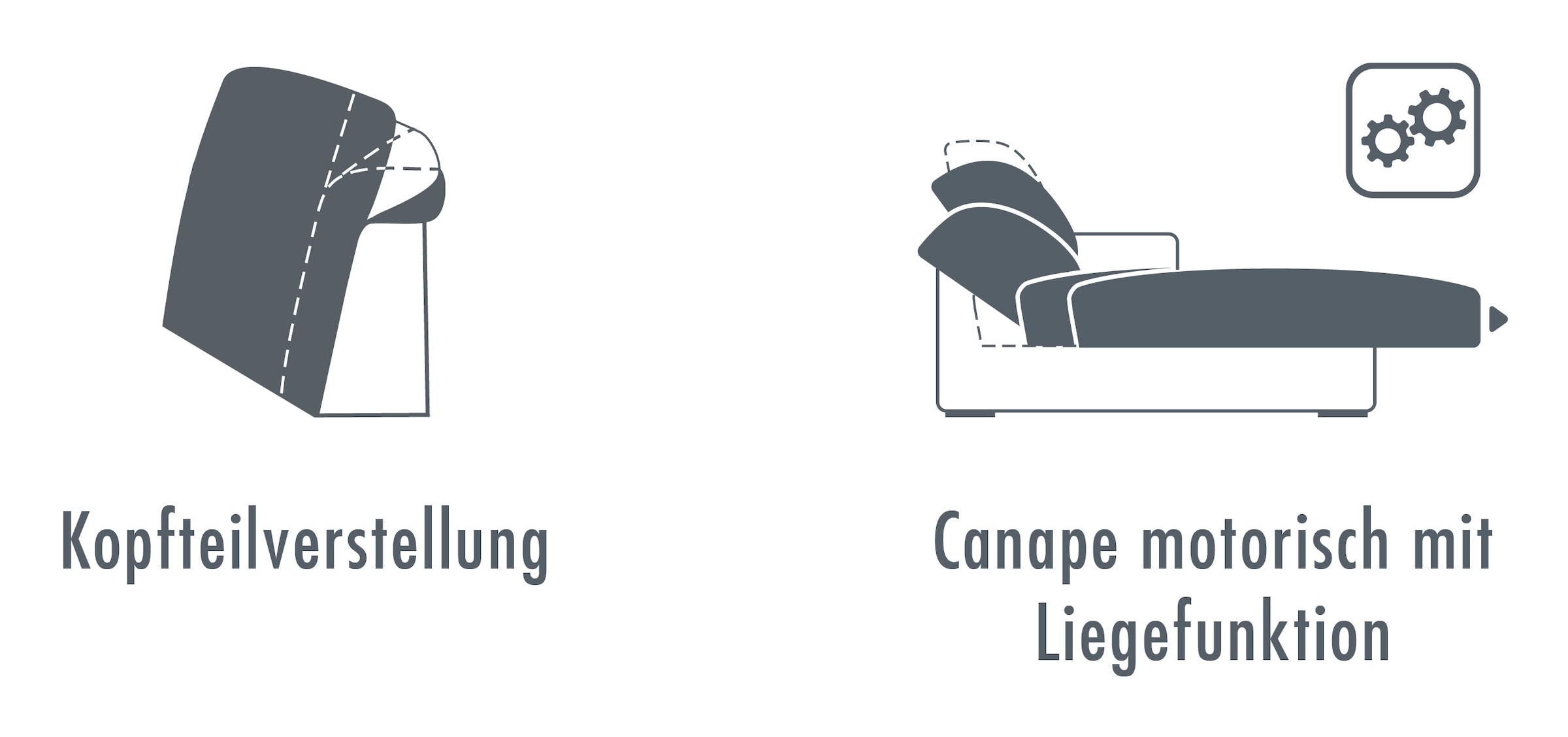 Die PlanBar Ecksofa »MP-IN22025 L-Form«, mit Kopfteilverstellung, wahlweise mit motorischem Canape