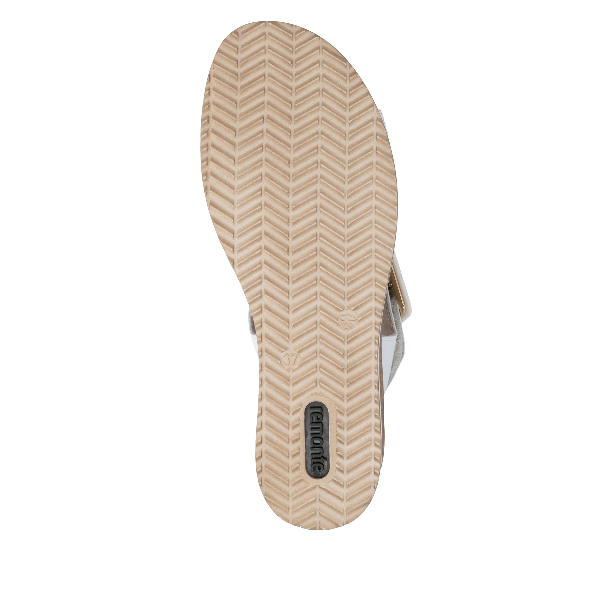 Sandalette REMONTE "ELLE-Collection", Damen, Gr. 40, weiß, goldfarben, Leder, Textil, Flechtoptik, Schuhe Sandalette, Sommerschuh, Sandale, Bequemschuh mit Klett unter der Zierschnalle 2