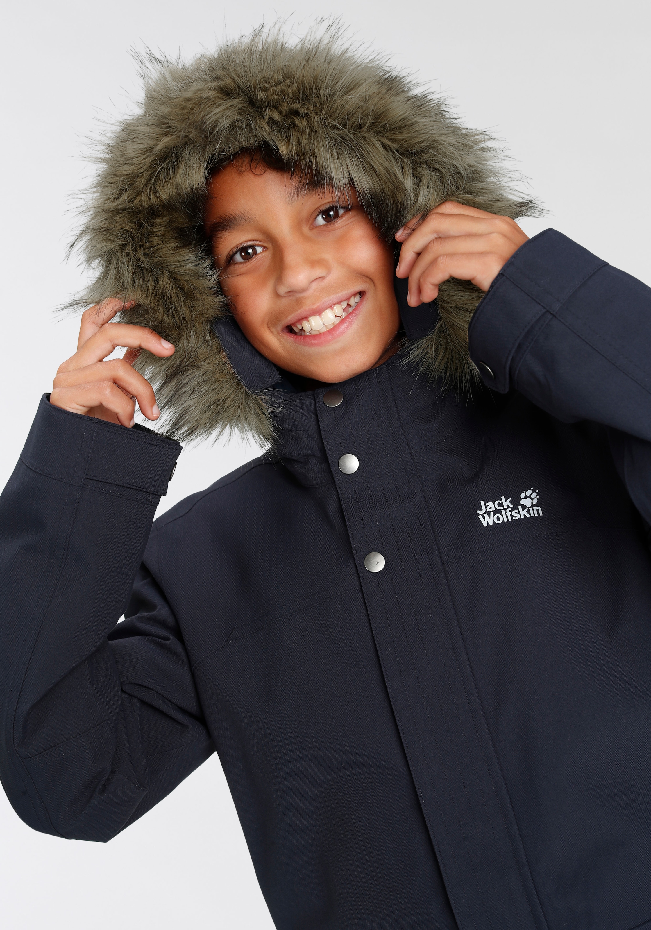 BAUR Wasserdicht 3IN1 ISLAND 3-in-1-Funktionsparka Rechnung Jack für & ELK Kinder«, »B auf PARKA Winddicht mit Kapuze, | - & Atmungsaktiv Wolfskin