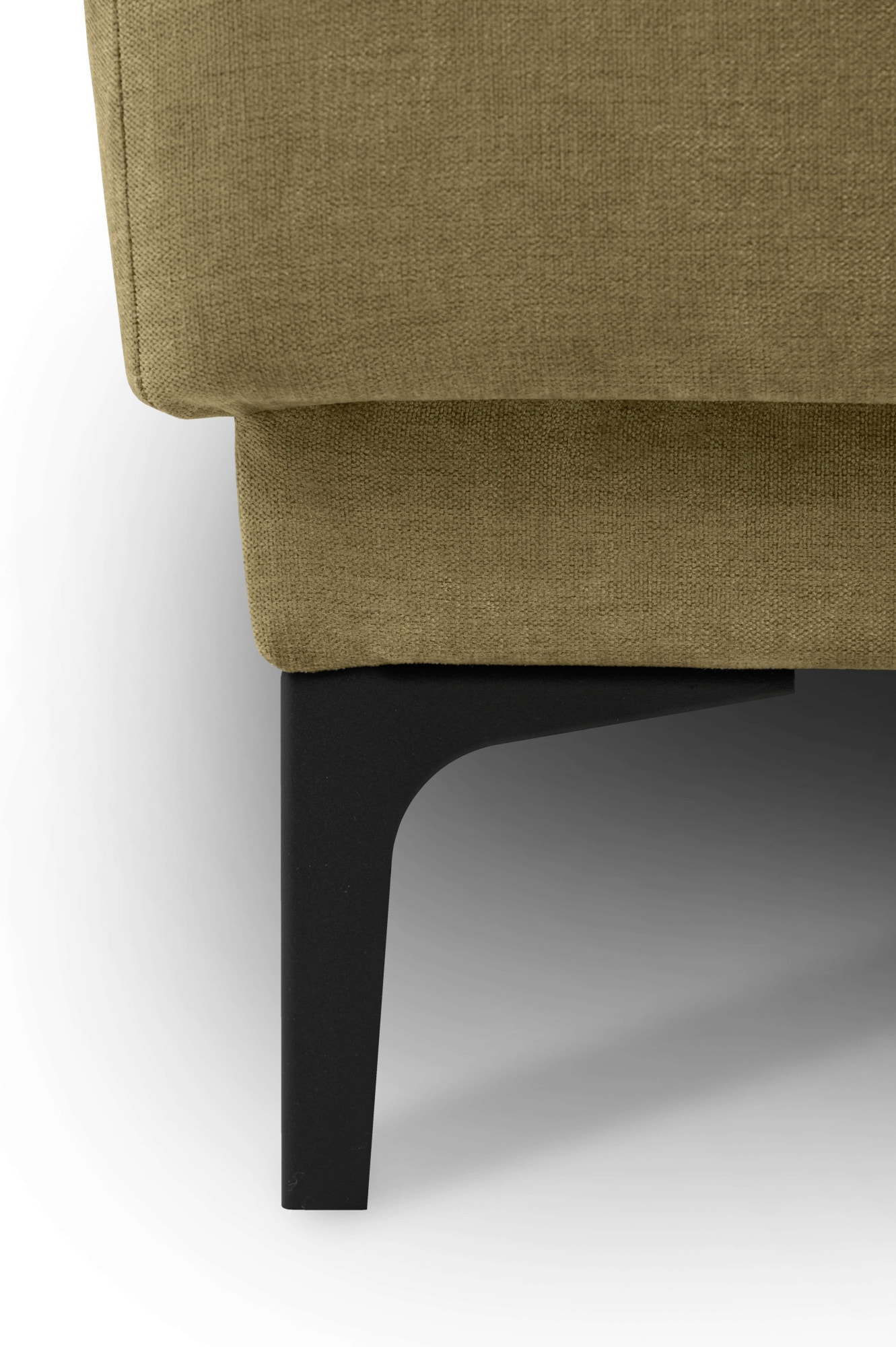Places of Style Ecksofa »Polsterecke Oland, Struktur, Flachgewebe, Luxus-Microfaser, Boucle«, L-Form, 289 cm, Wellenunterfederung, Skandi-Design, Metallfüße