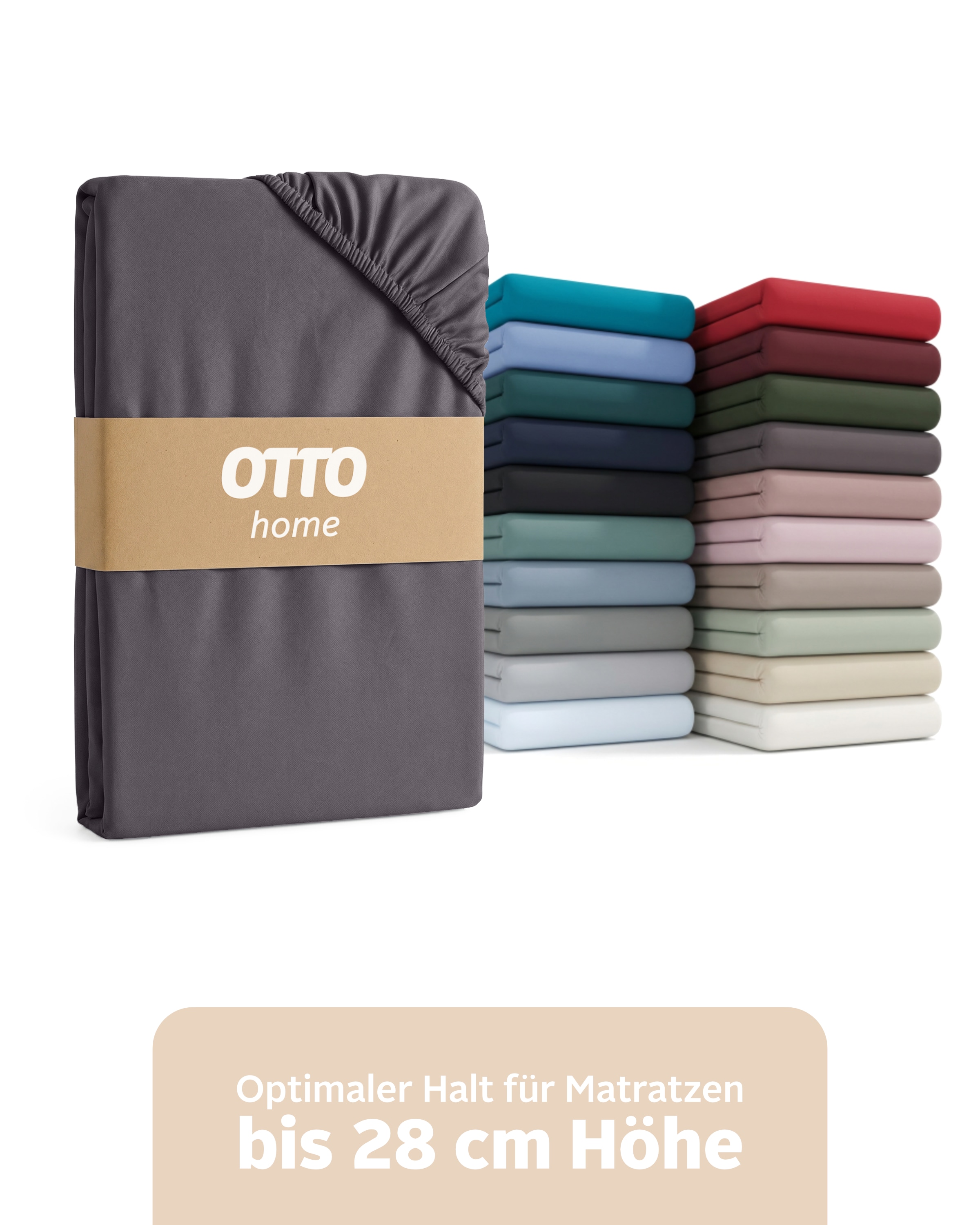 OTTO home "BLACKBERRY in PREMIUM und BASIC Qualität, 100% Baumwolle" für hohe Matratzen bis 28 cm, Bettlaken, Spannbetttuch, Boxspring