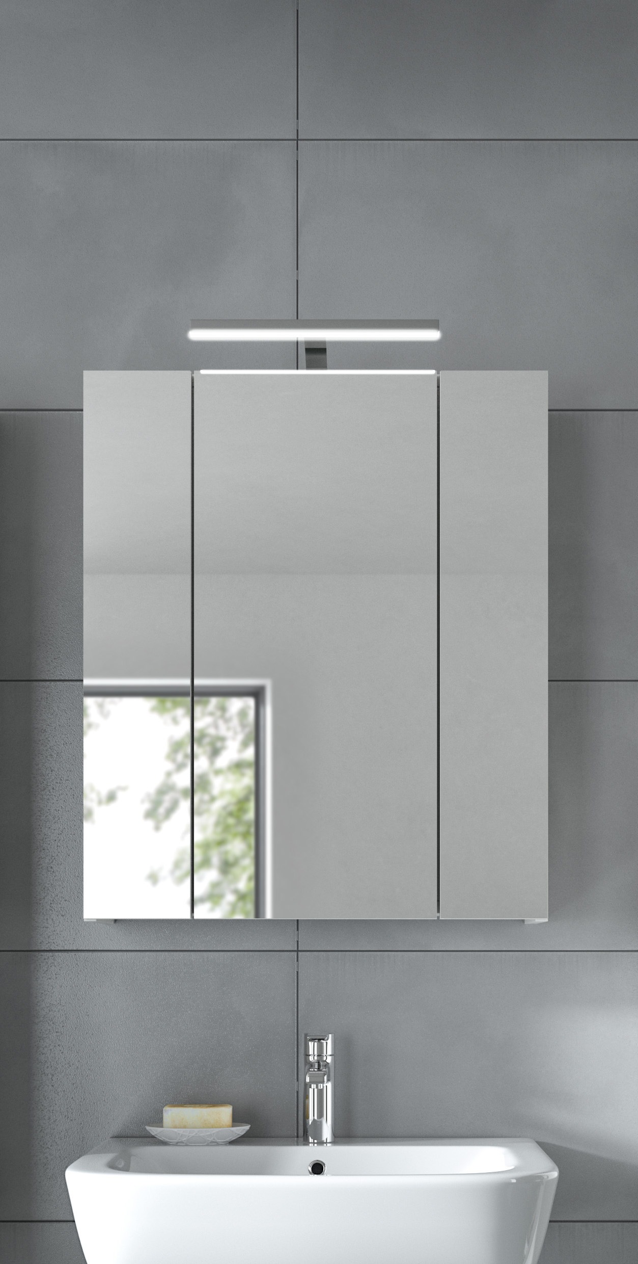 welltime Spiegelschrank 2 Stk. tlg. Florenz, Spiegelschrank inkl. Beleuchtu günstig online kaufen