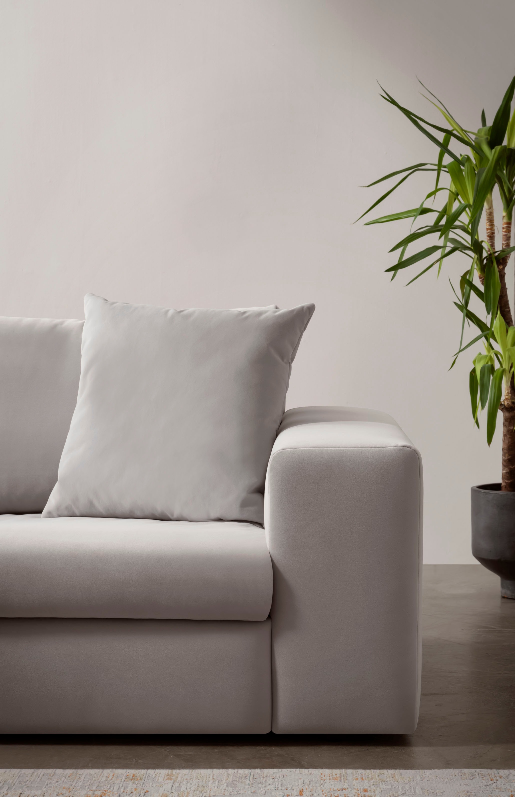 andas Ecksofa »SLEETLAND XXL in Samtvelours oder Vintage-Leder-Optik, L-Form,«, besonders groß und bequem