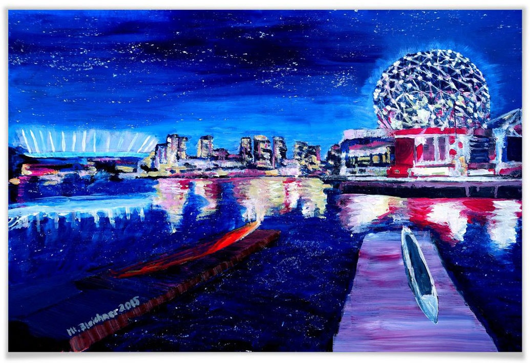 Wall-Art Poster »Blau Himmel Vancouver bei Nacht«, Stadt, (1 St.), Poster,  Wandbild, Bild, Wandposter kaufen | BAUR