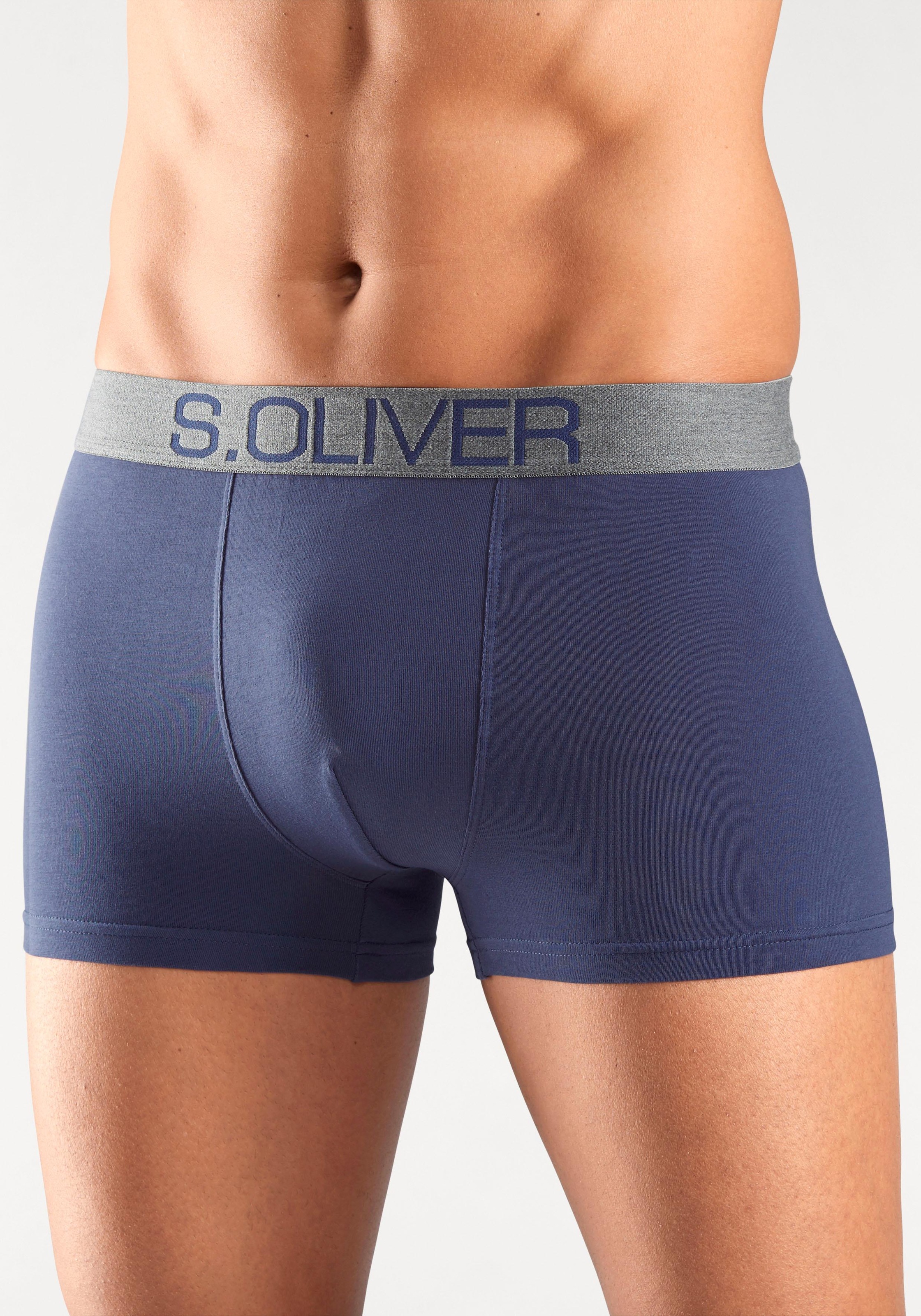 Thumbnail - s.Oliver Boxer "Boxershorts für Herren", 4 Stk. mit kontrastfarbenem Webbund